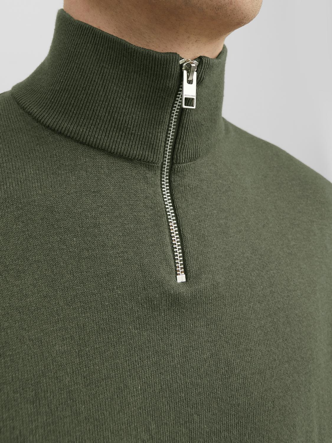 Jack & Jones Troyer »JJEEMIL KNIT HALF ZIP NOOS«, mit Rippbündchen