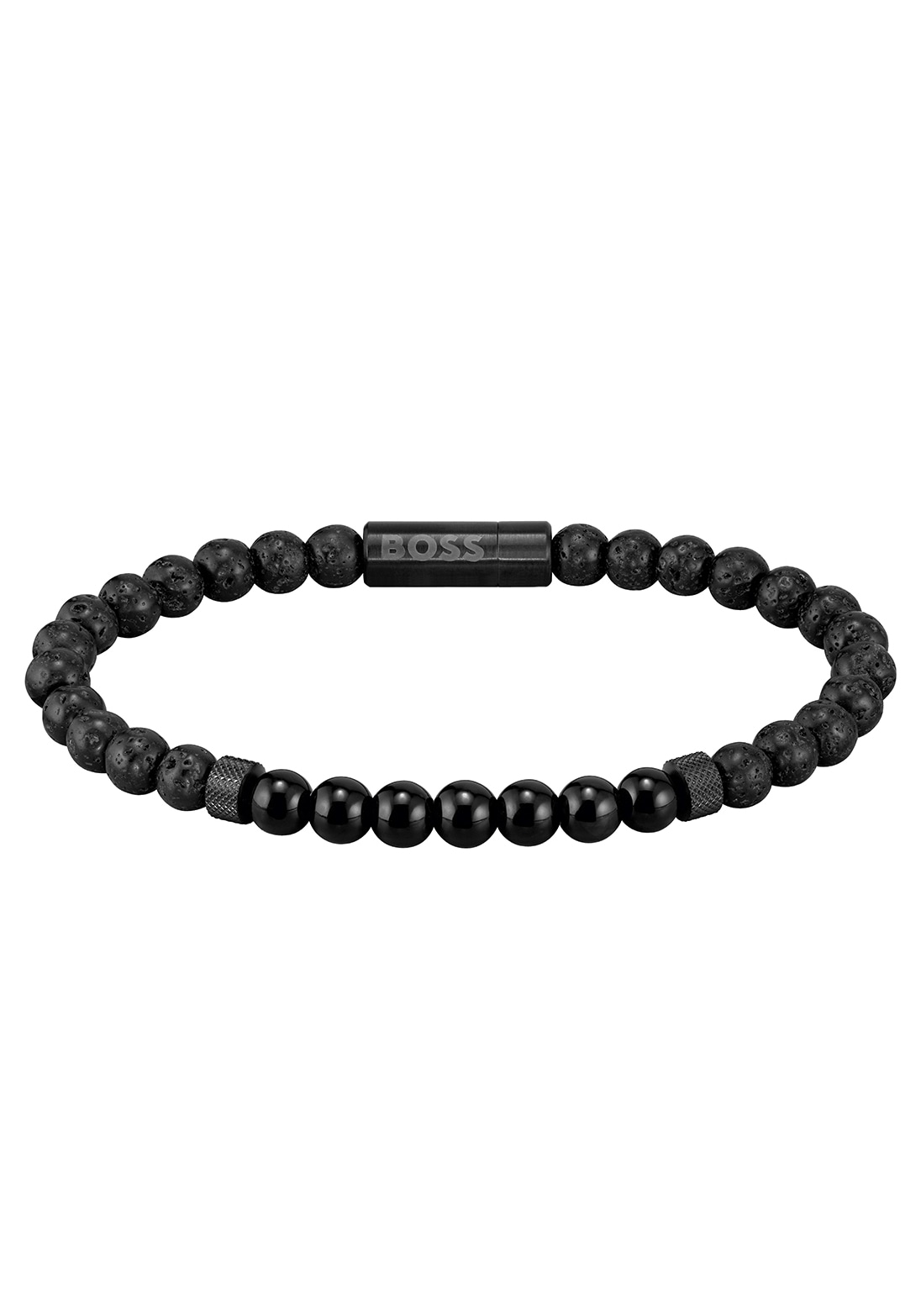 Armband »Schmuck Edelstahl Armschmuck Beadarmband MIXED BEADS«, mit Onyx und Lavastein