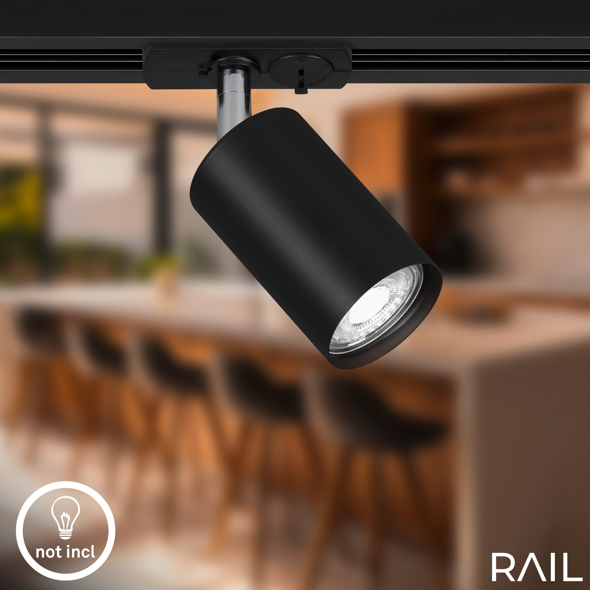 Briloner Leuchten Schienensystem-Sets »RAIL« GU10 5 Stk. Schienensystem Rail 2,25 m Schwarz max.9W Decke Wohnzimmer Büro Küche