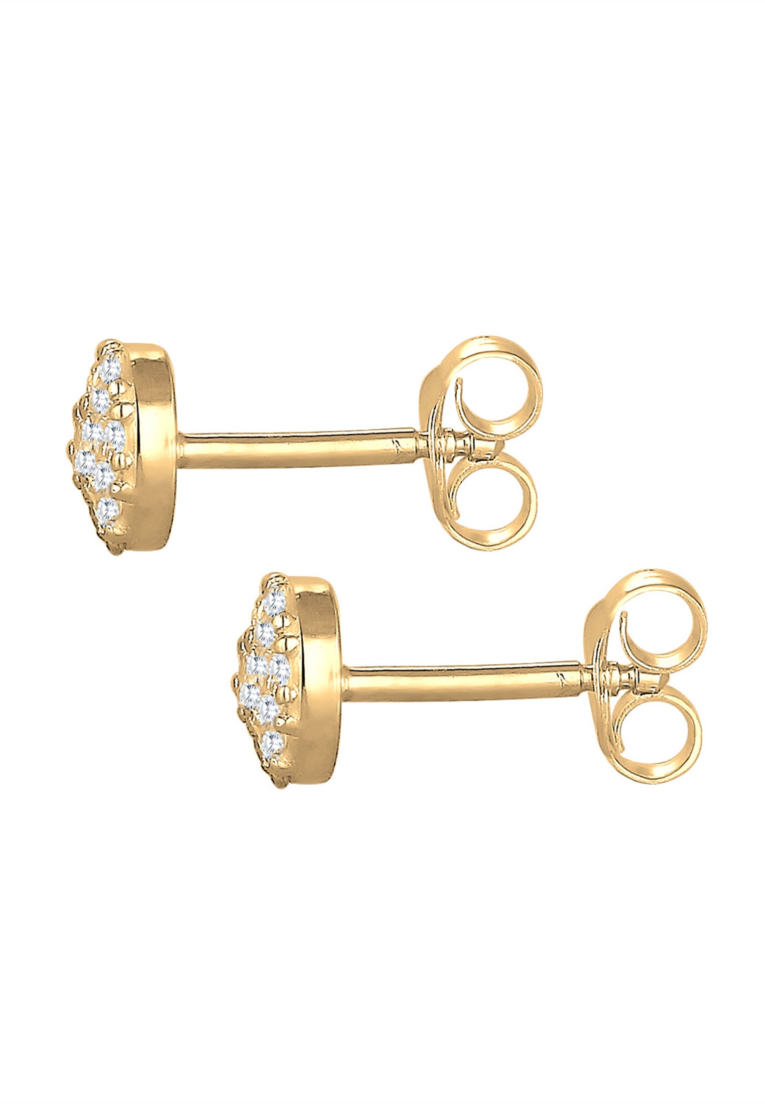 Elli Premium Paar Ohrstecker »Ohrringe Kreis Geo Klassisch Funkelnd Zirkonia 585 Gelbgold«