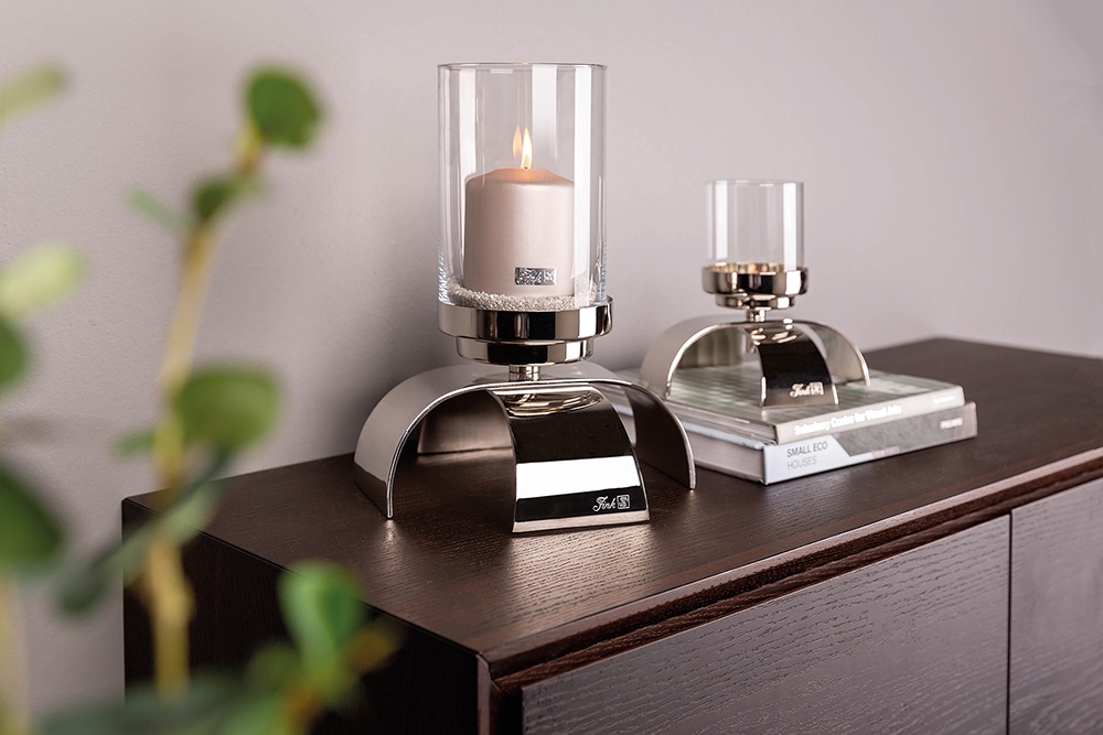 Fink Kerzenleuchter »AARON«, Metall mit aus Maxiteelichter, auf für 25 Raten Glaseinsatz, Handarbeit, cm Höhe kaufen