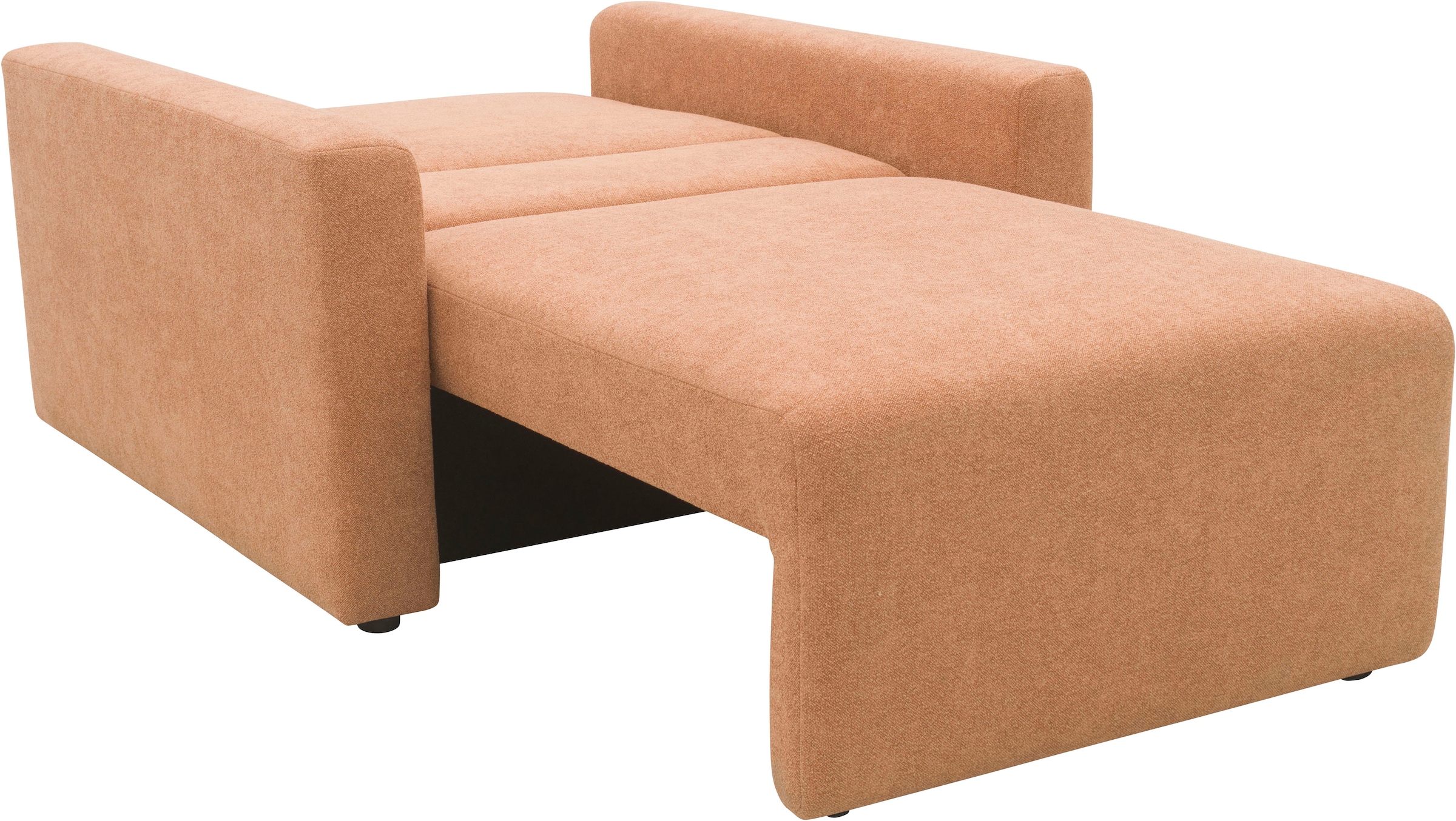 DOMO collection Sessel »Sintra ausklappbar zur Schlaffunktion, mit Rückenkissen«, Feinstruktur, lachs