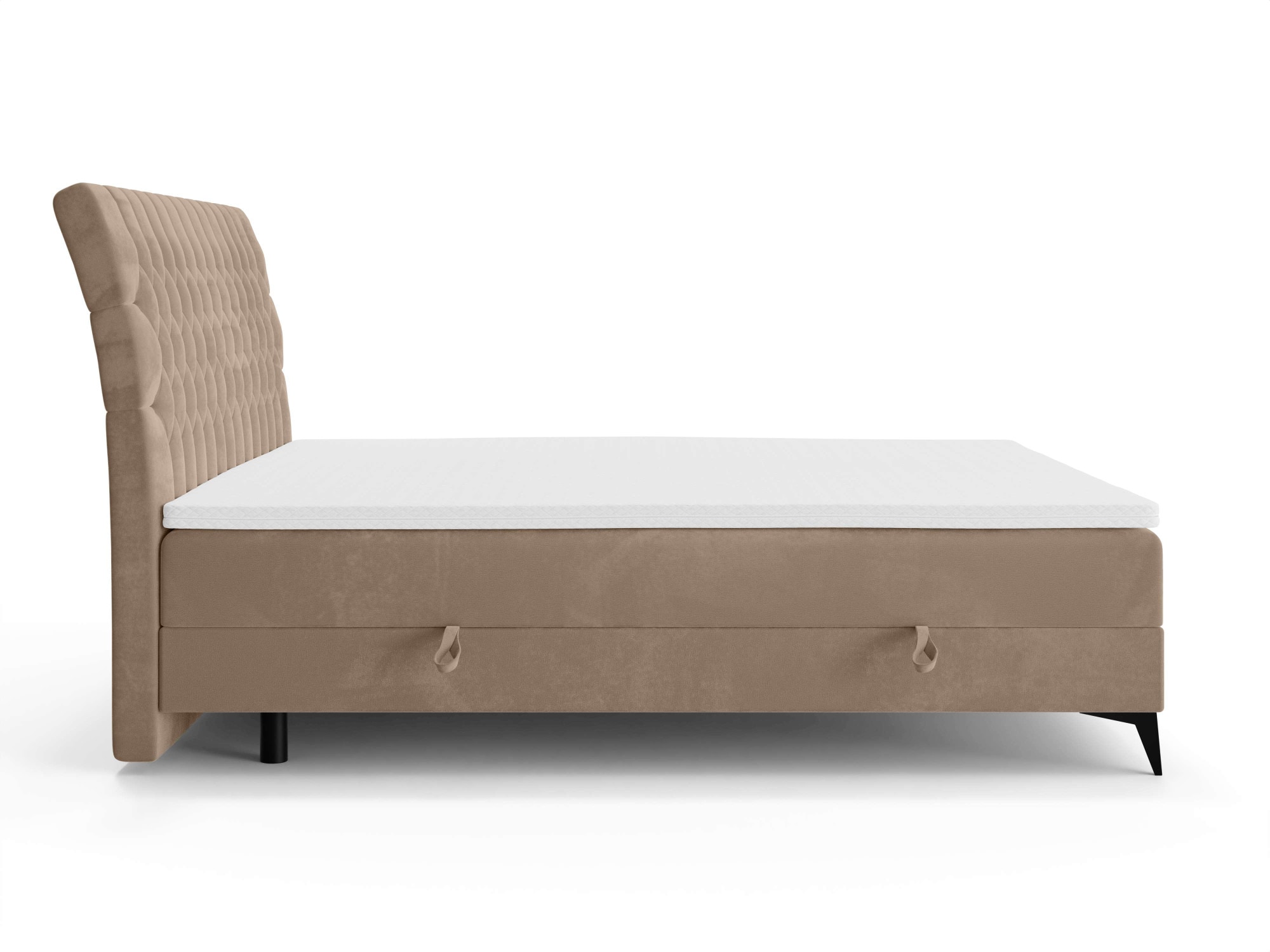 Leonique Polsterbett »SYDNEE mit Matratze und Topper, in 2 Breiten (160 und 180 cm)«, Boxspringbett mit Kopfteil, Bettkasten, Matratze (BFK/TFK) und Topper