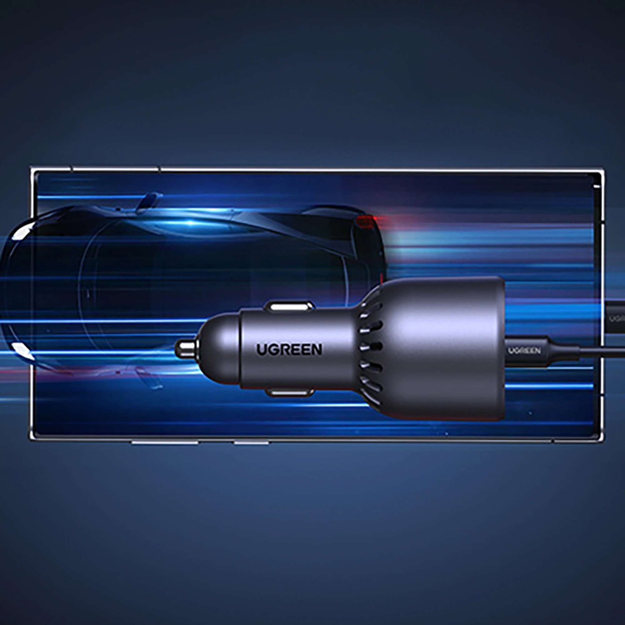 UGREEN USB-Ladegerät »130W 3-Port Fast Car Charger EC705«, 2x USB-A und 1x USB-C fürs Auto