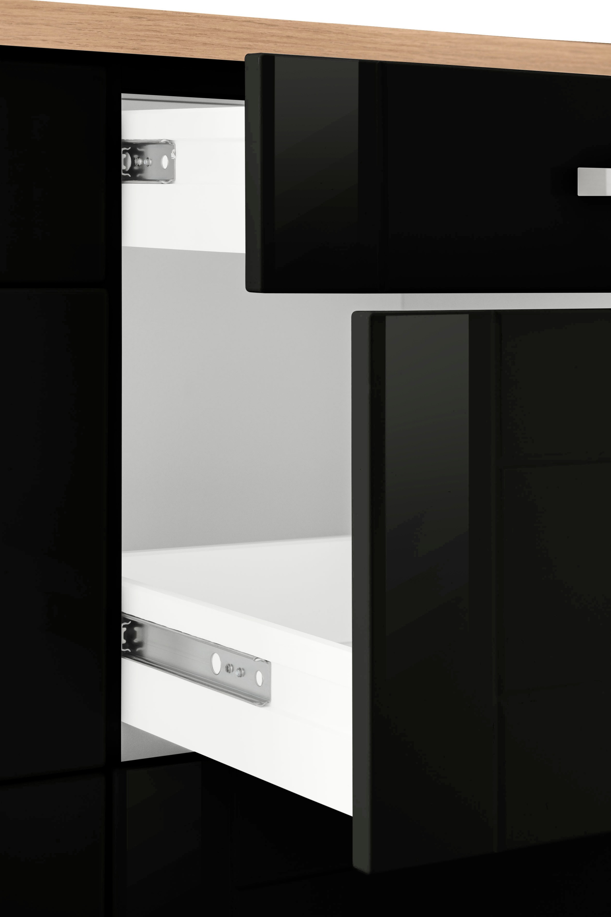 KOCHSTATION Unterschrank »KS-Tinnum« 180 cm breit, Metallgriffe, MDF Fronten, mit 3 Schubkästen, 6 Auszüge