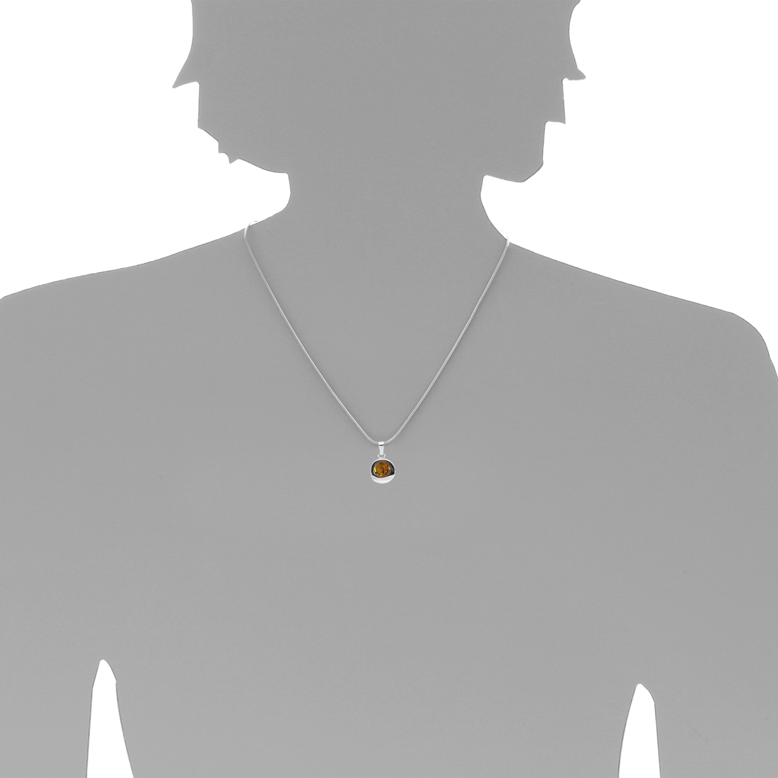 OSTSEE-SCHMUCK Kette mit Anhänger »- Alina 12 mm - Silber 925/000 - Bernstein«