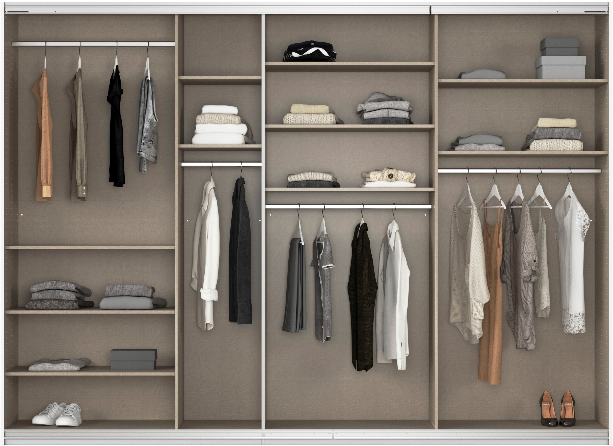 rauch Schwebetürenschrank »Kleiderschrank Schrank Garderobe AGORDO«, Top Innenausstattung, in 4 Breiten und 2 Höhen MADE IN GERMANY