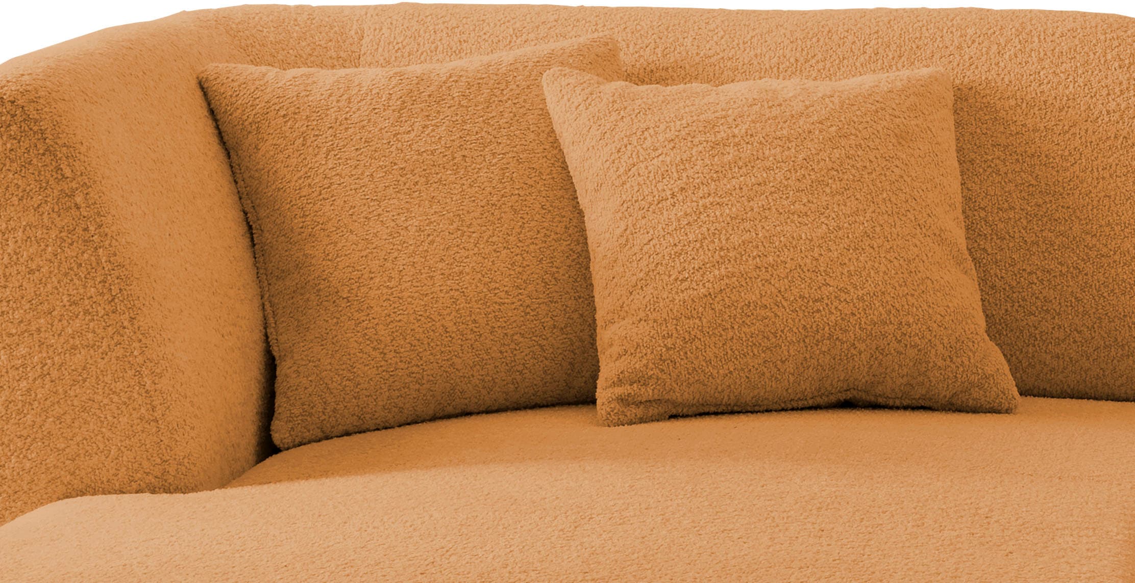 INOSIGN Ecksofa »Colori Polstermöbel mit zeitlos eleganter Rückenführung. L-Form«, Holzfußfarbe wählbar, inkl. 4x Zierkissen