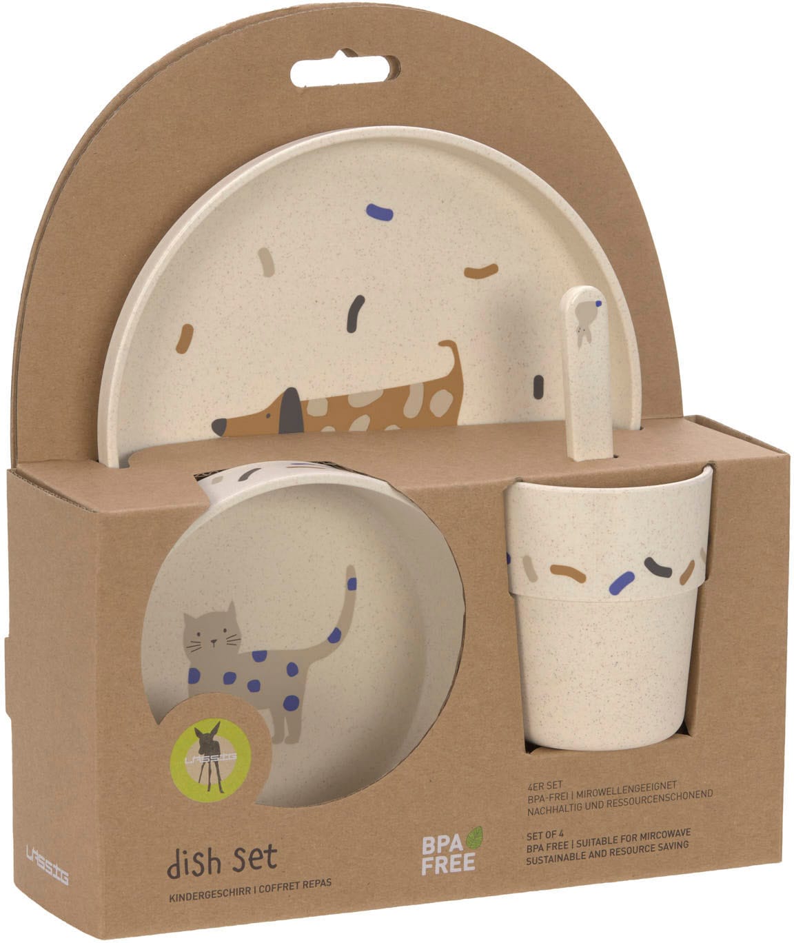 LÄSSIG Kindergeschirr-Set »Little Mateys, royal blue«, (Set, 4 tlg.)