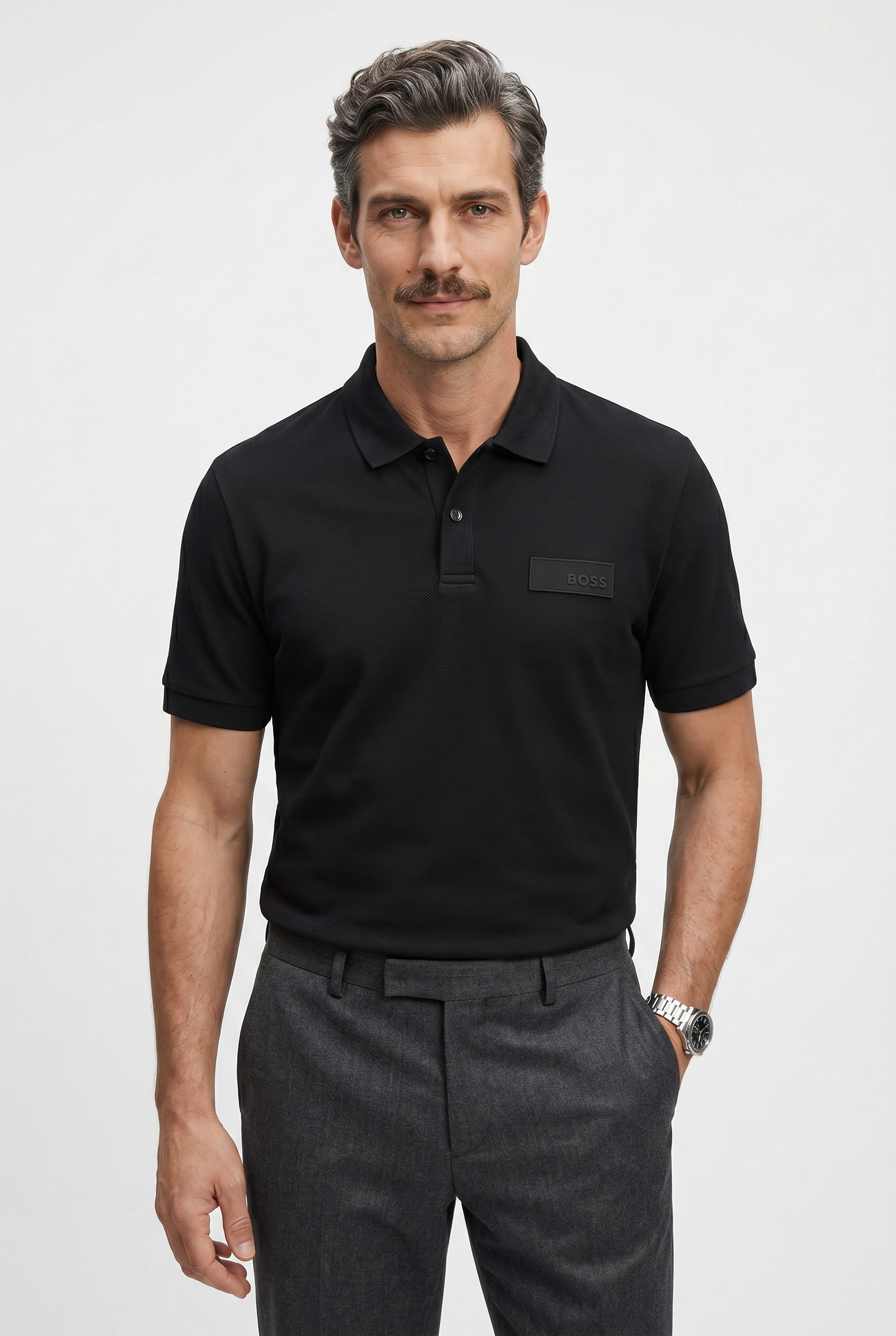 BOSS GREEN Poloshirt »Paddy Structure« Regular Fit, Reine Baumwolle, Logo-Patch