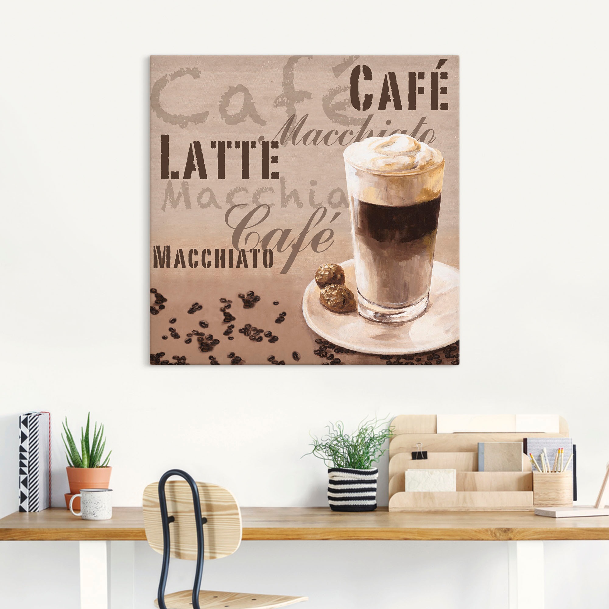 Artland Wandbild »Kaffee - in Macchiato«, Latte Poster Getränke, bequem (1 St.), Größen oder Wandaufkleber Leinwandbild, als kaufen versch. Alubild