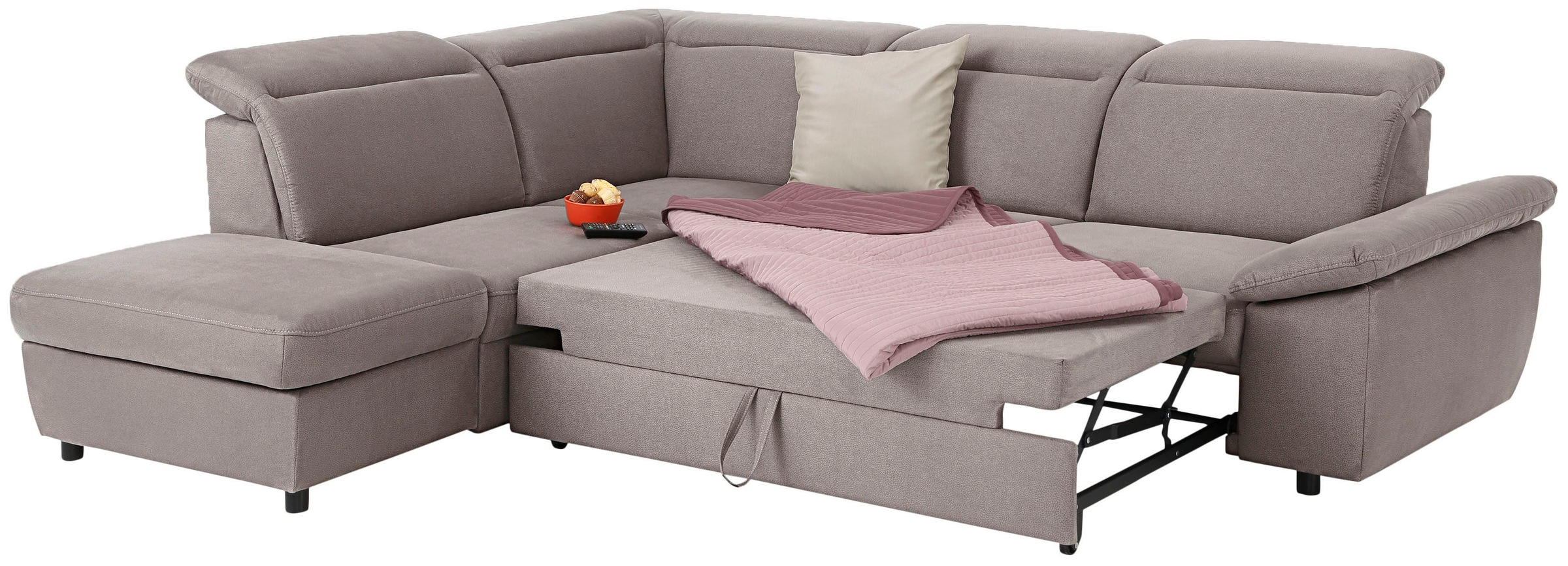 Home affaire Ecksofa »Mauritius L-Form«, mit Ottomane, mit Kopfteil- und Armlehnverstellung