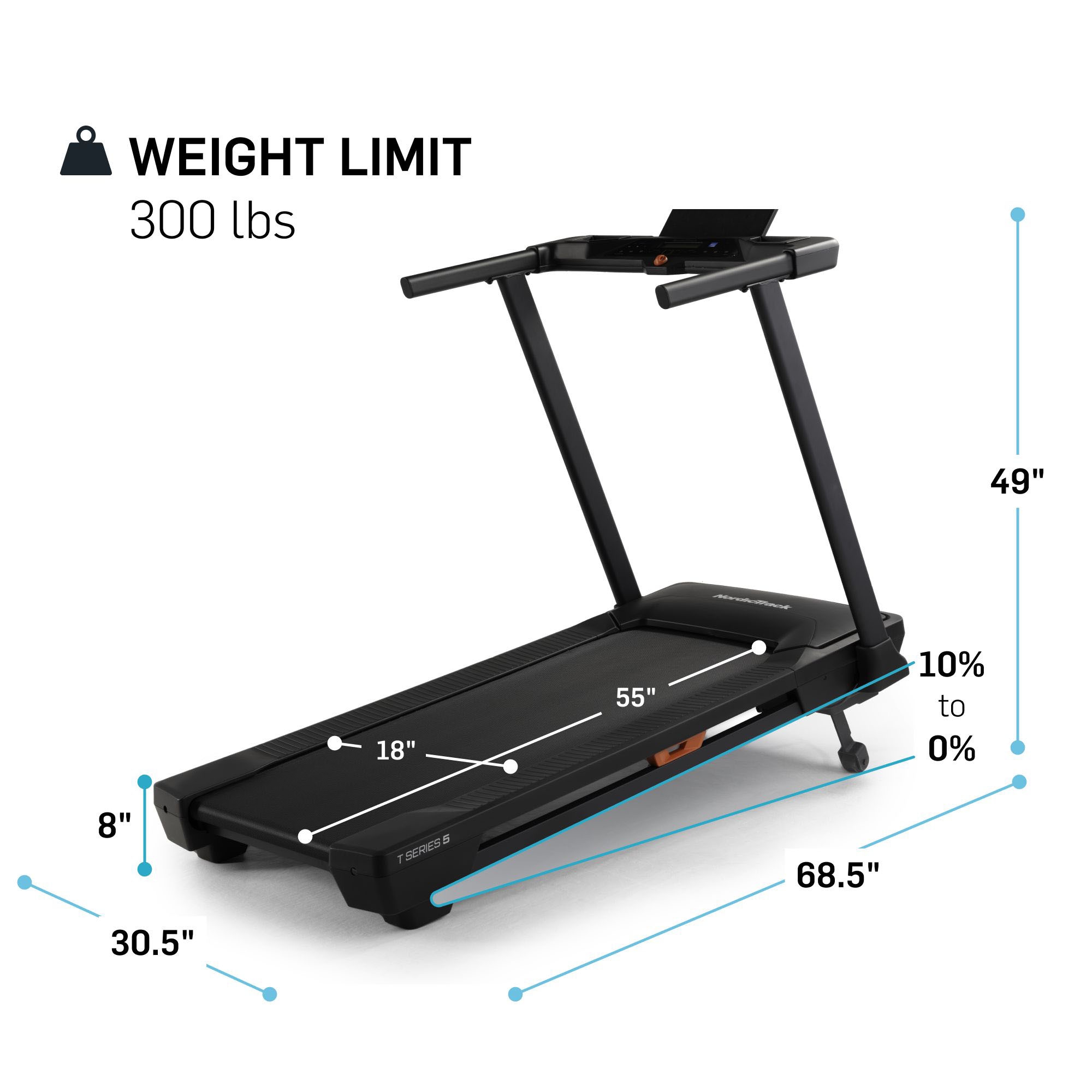 NordicTrack Laufband »NordicTrack T 5 S«, (Laufband zum Laufen und Gehen), bis max. 16 km/h, klappbar
