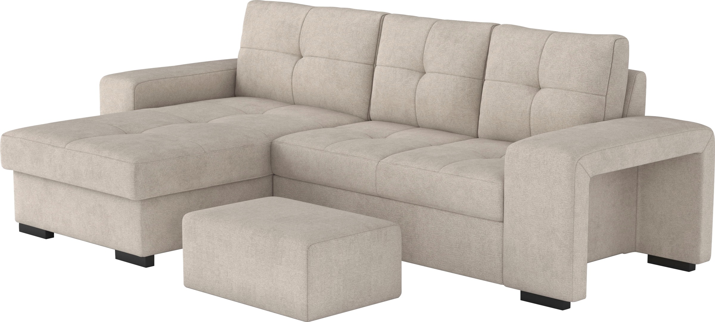 COTTA Ecksofa »Mattina L-Form«, mit Hocker, wahlweise mit Bettfunktion & Bettkasten