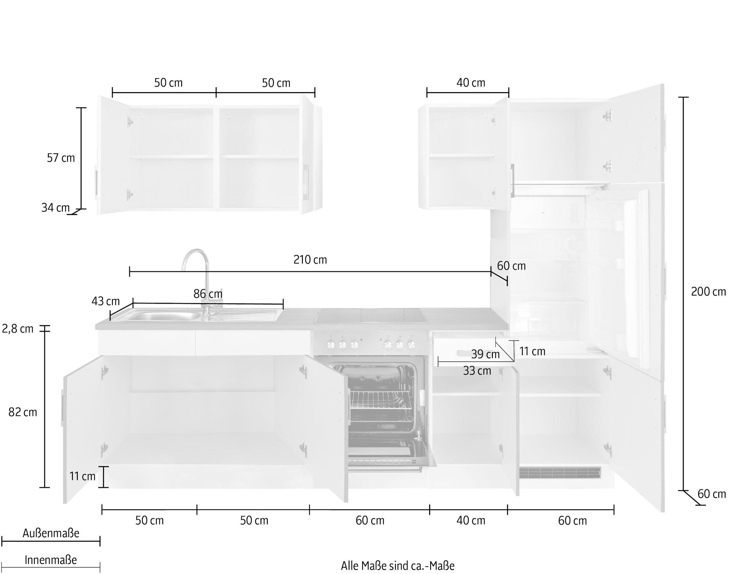 HELD MÖBEL Küchenzeile »Gera«, ohne E-Geräte, Breite 270 cm auf Raten  kaufen