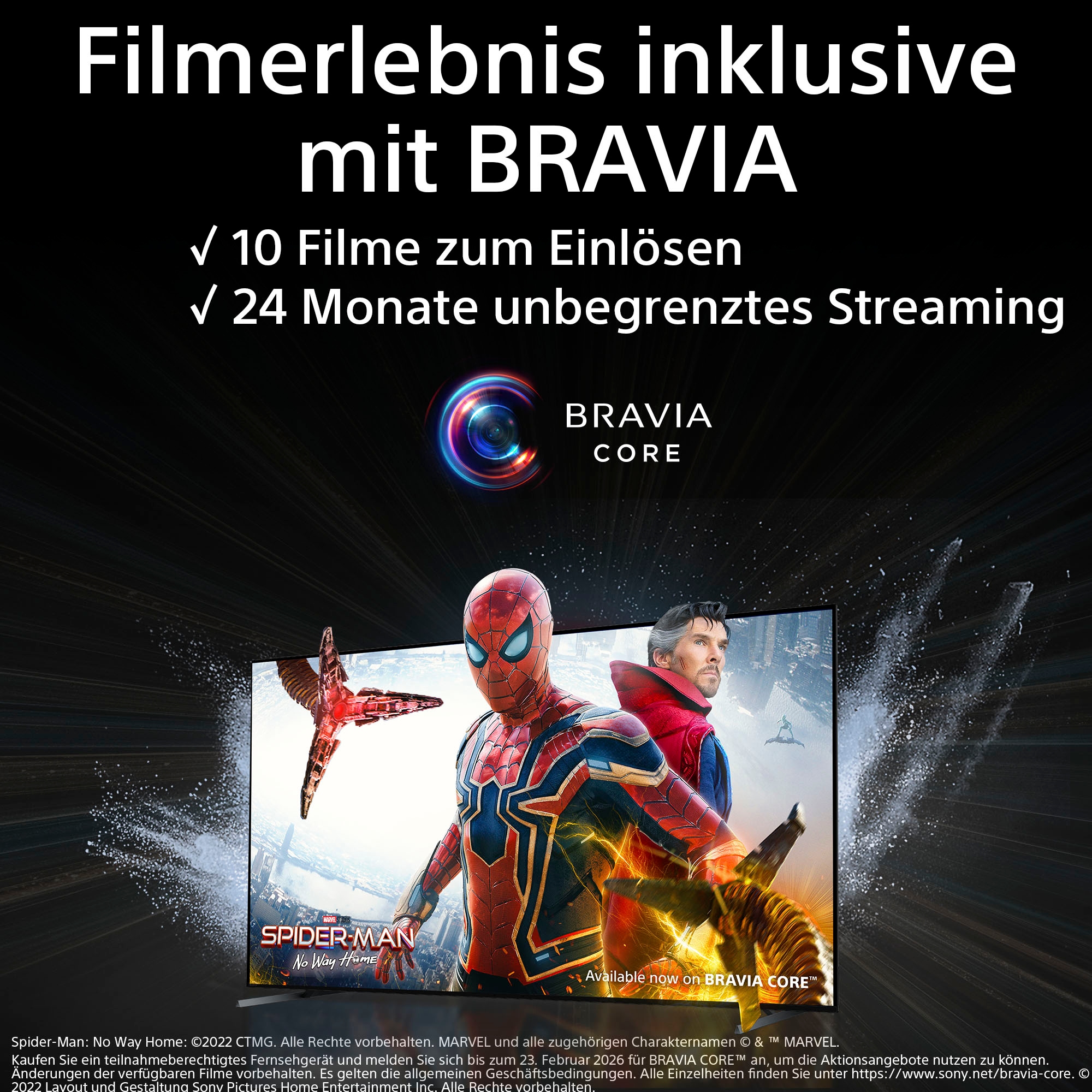 Sony LED-Fernseher, 164 cm/65 Zoll, 4K Ultra HD, Android TV-Google TV-Smart-TV, TRILUMINOS PRO, BRAVIA CORE, mit exklusiven PS5-Features