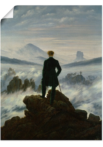 Wandbild »Der Wanderer über dem Nebelmeer. Um 1818«, Mann, (1 St.)
