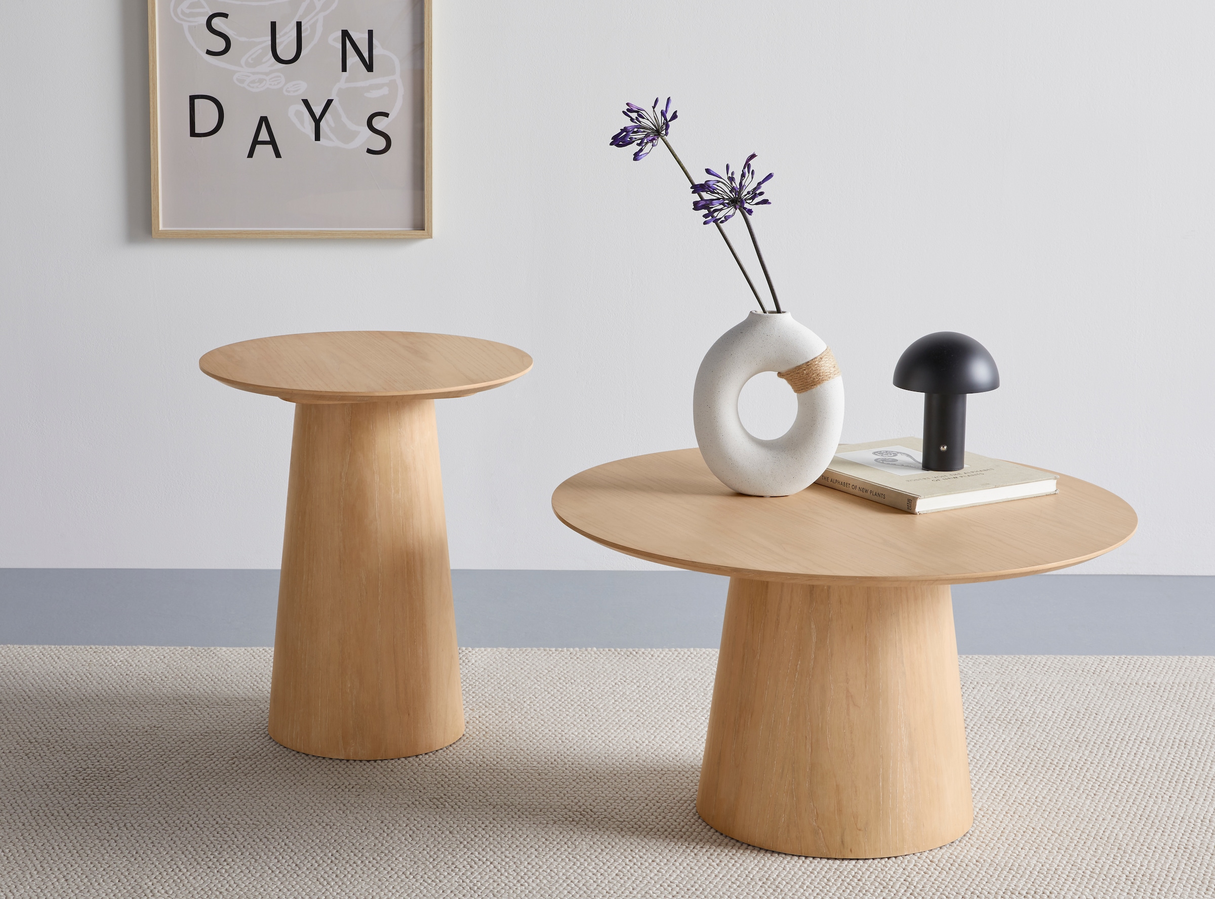 s.Oliver Couchtisch »Hemmon« 1 Stk. tlg. mit massivem Eschenfuß, edler Echtholzplatte, Durchmesser 80 cm