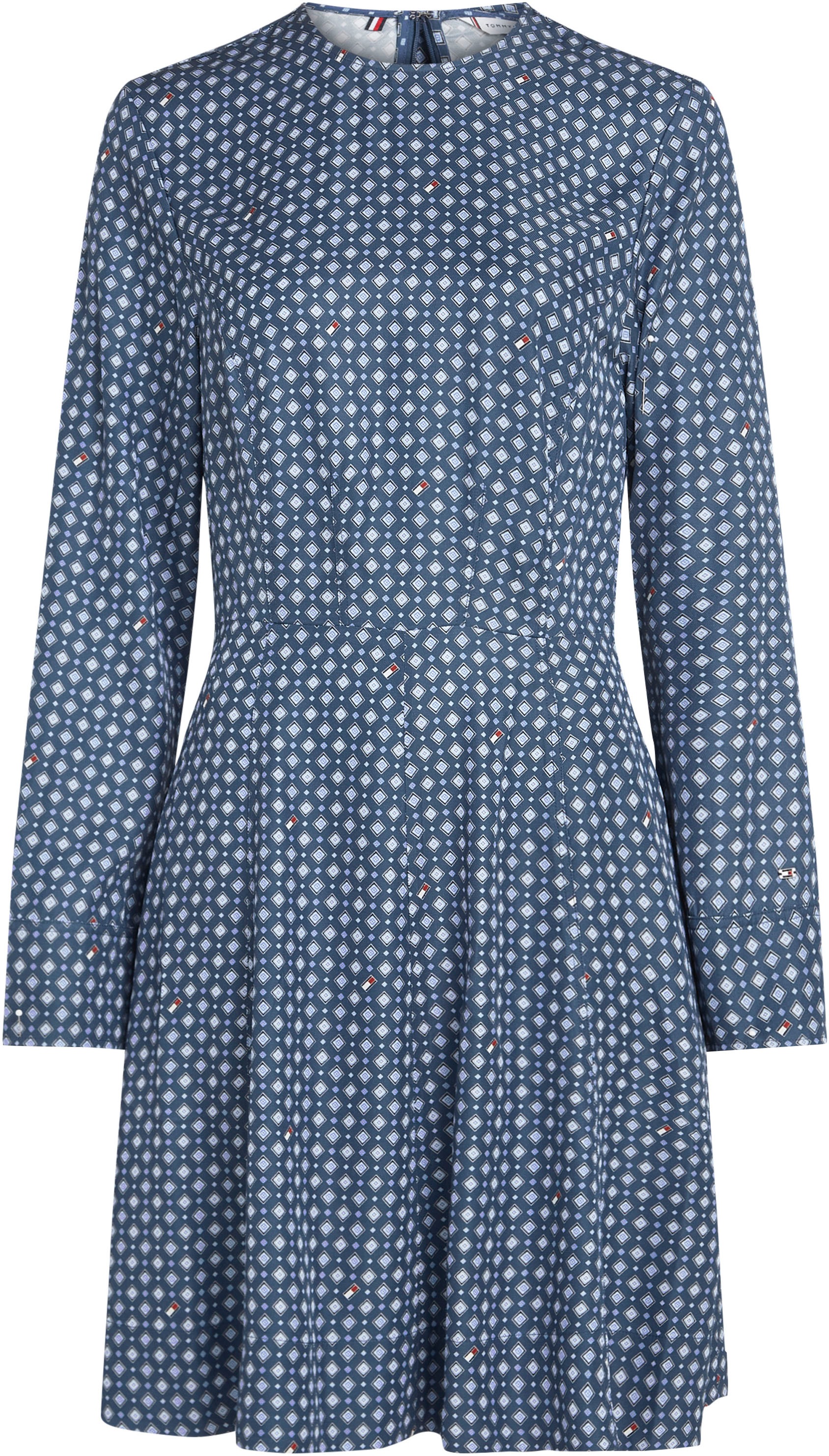 Tommy Hilfiger Blusenkleid »FOULARD FIT & FLARE KNEE DRESS«, mit Tommy Hilfiger Markenlabel