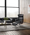 FLEXLUX Relaxsessel »Clement Relaxstuhl, Polstersessel, Liegesessel, TV-Sessel,«, Rücken- & Kopfteilverstellung, Drehbar, Armlehne Walnuss, Fuß Schwarz