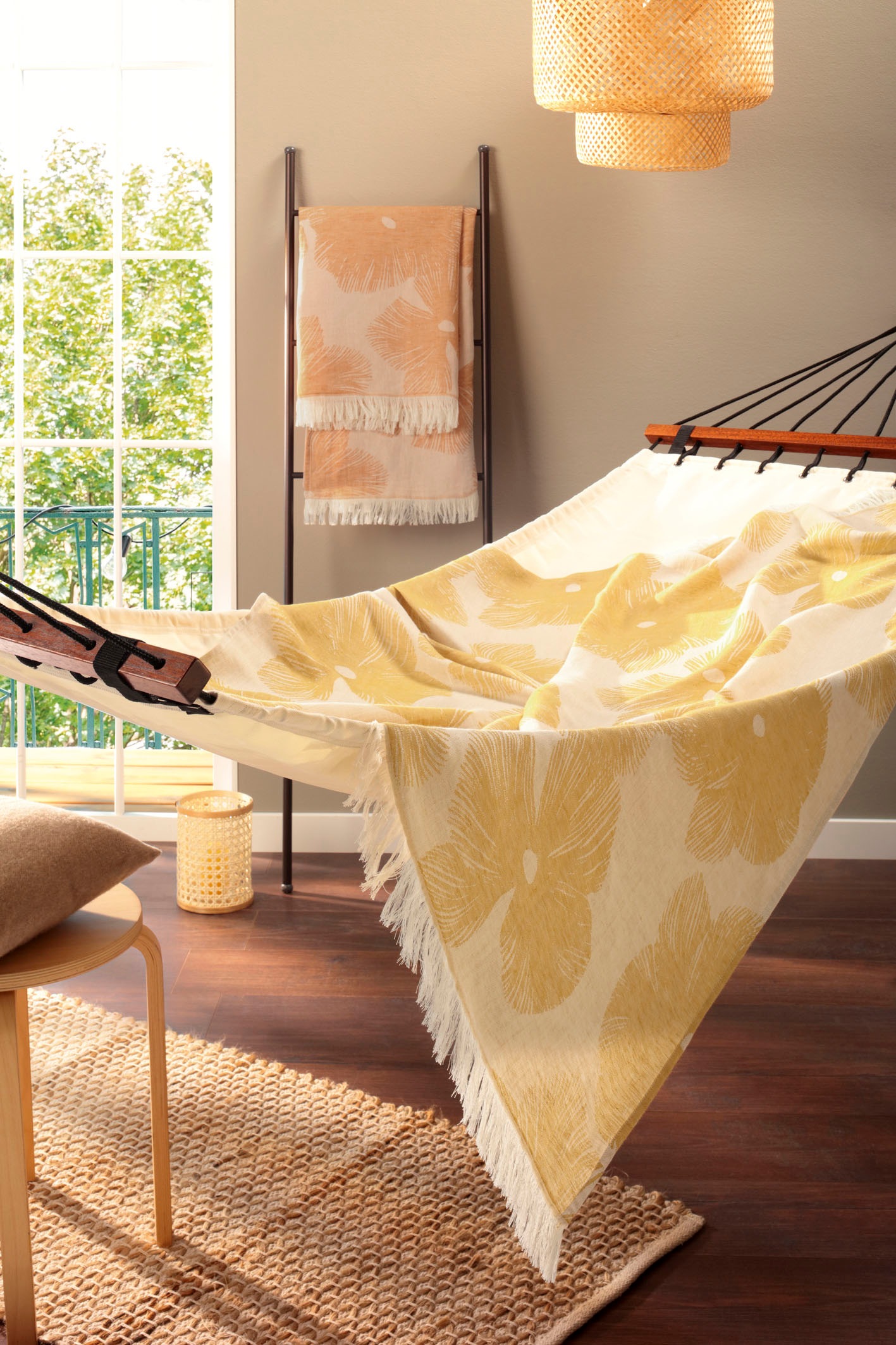 Biederlack Plaid »Blossom«, mit Leinen, Kuscheldecke