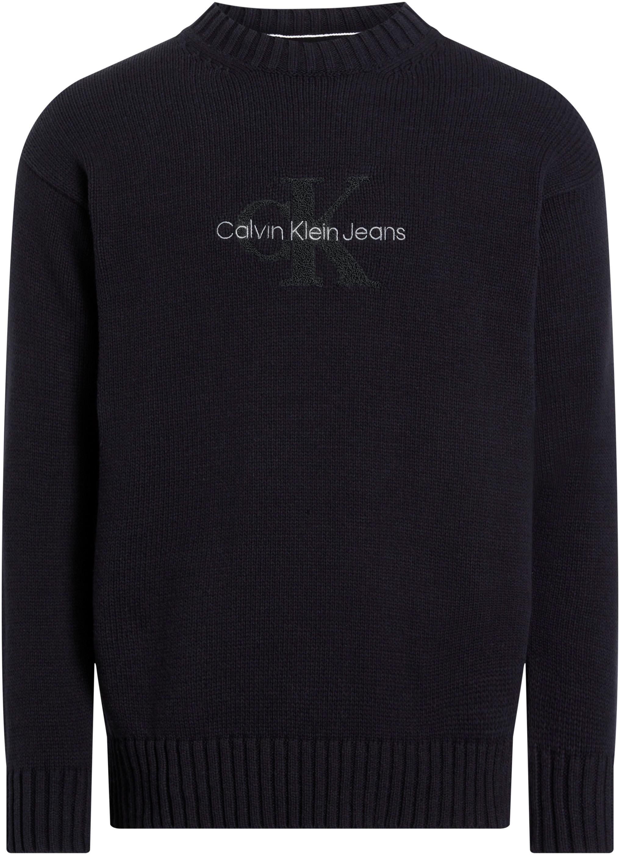 Calvin Klein Jeans Rundhalspullover »CHENILLE MONOLOGO SWEATER«, mit Logostickerei