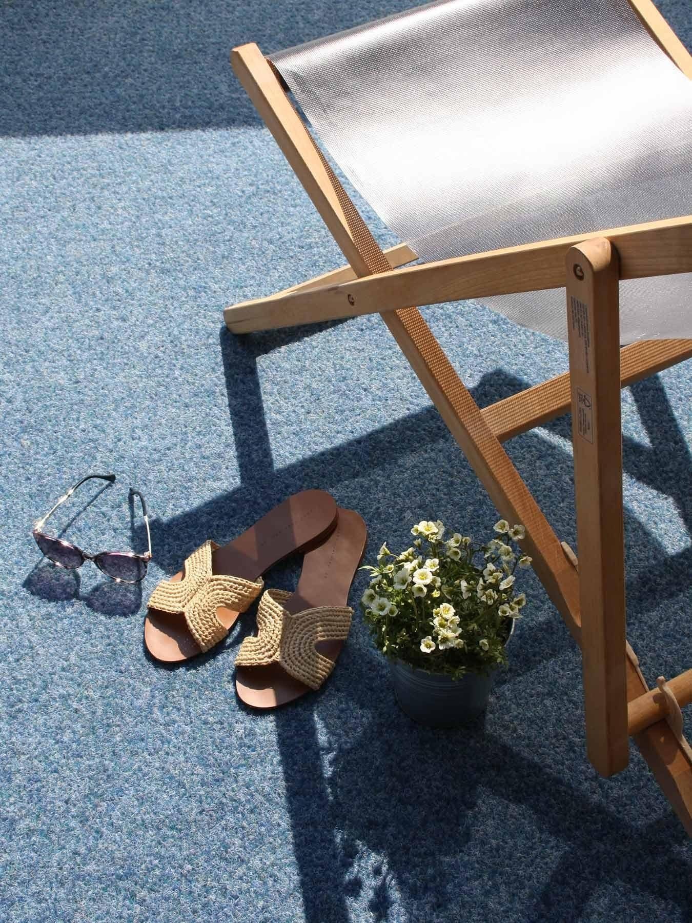 Primaflor-Ideen in Textil Kunstrasen »GREEN, Made in Netherlands« rechteckig 7,5 mm Höhe Rasenteppich, blau, mit Noppen