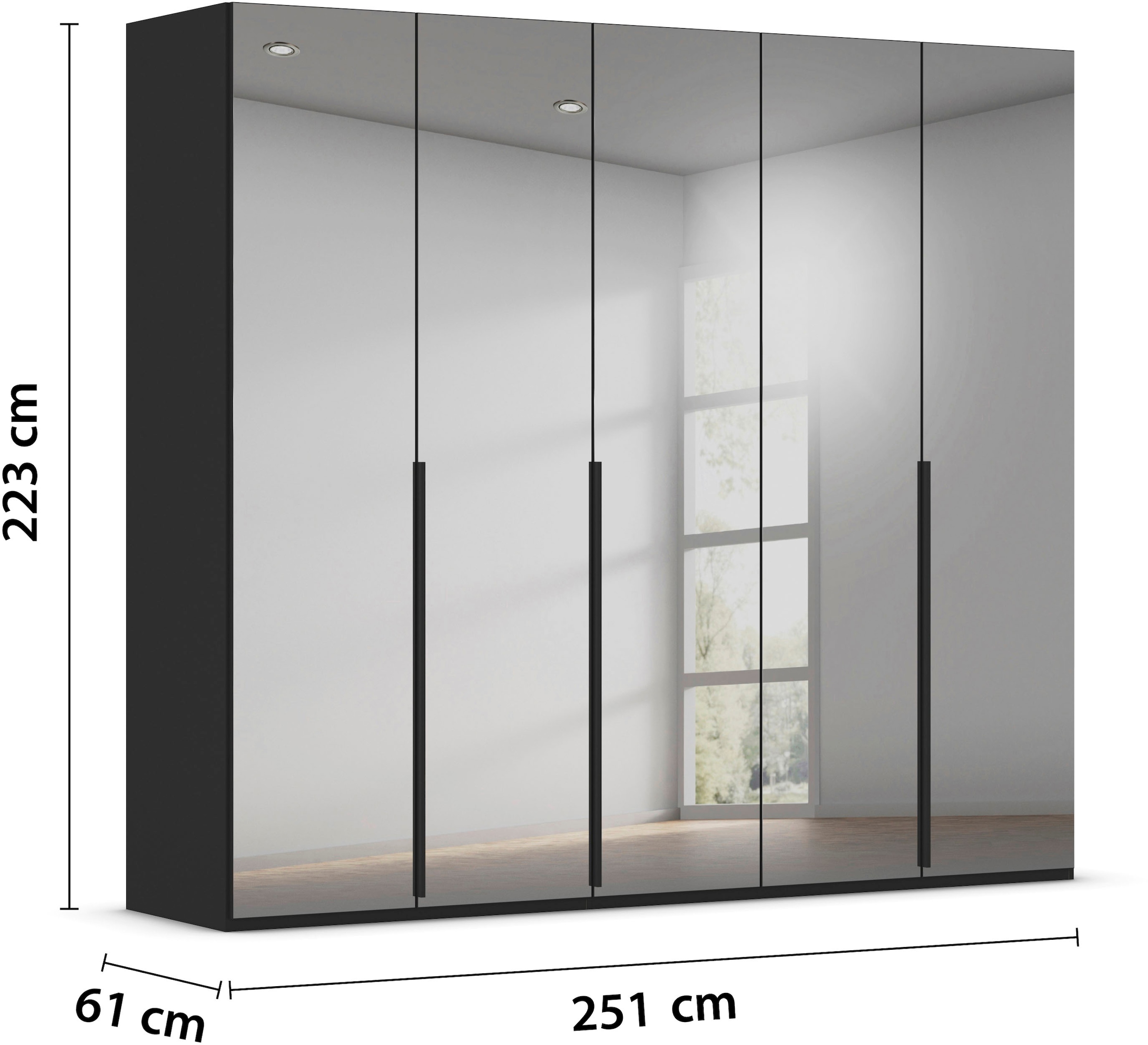 LeGer Home by Lena Gercke Kleiderschrank »Schrank Garderobe Ankleide Schlafzimmer Flur Serina«, (in 3 verschiedenen Ausstattungen BASIC/CLASSIC/PREMIUM), in 6 Breiten (101 - 401 cm) mit Front Glas oder Dekor MADE IN GERMANY