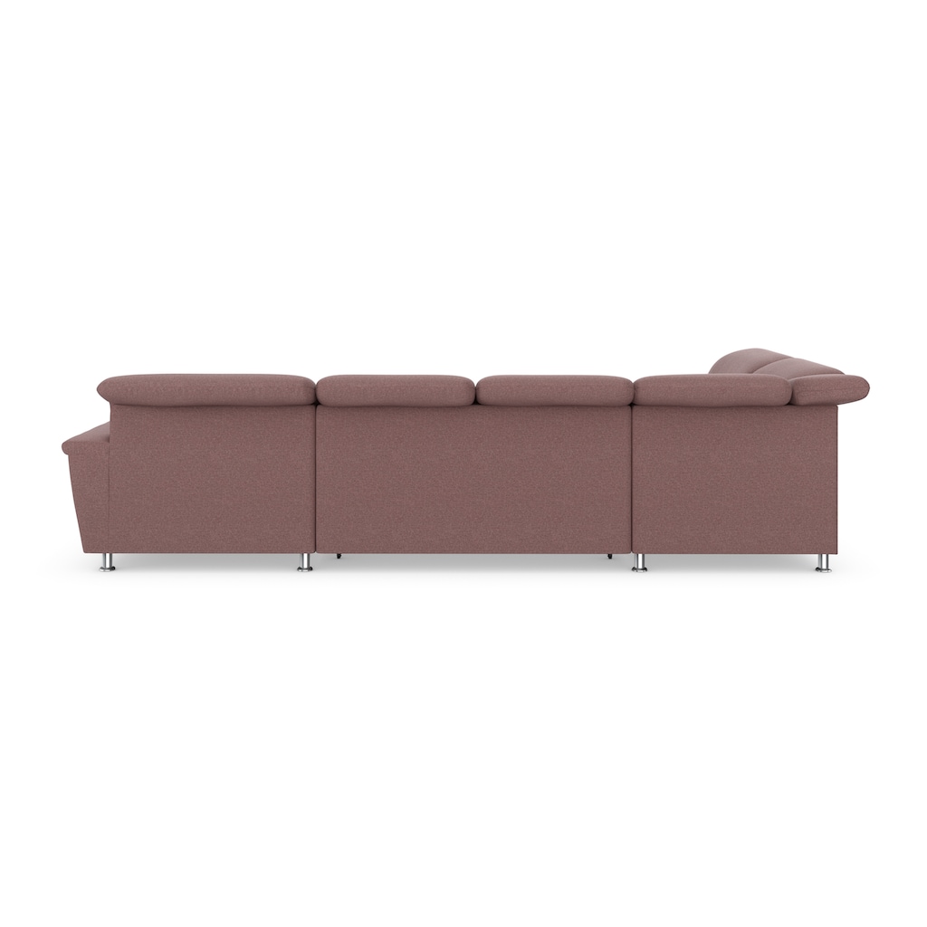 DOMO collection Wohnlandschaft »Franzi wahlweise mit Kopfteilverstellung Bettfunktion, Bettkasten«, im XXL-Format B/T/H: 352/214/80 cm, Schlafsofa, Steppung im Sitz