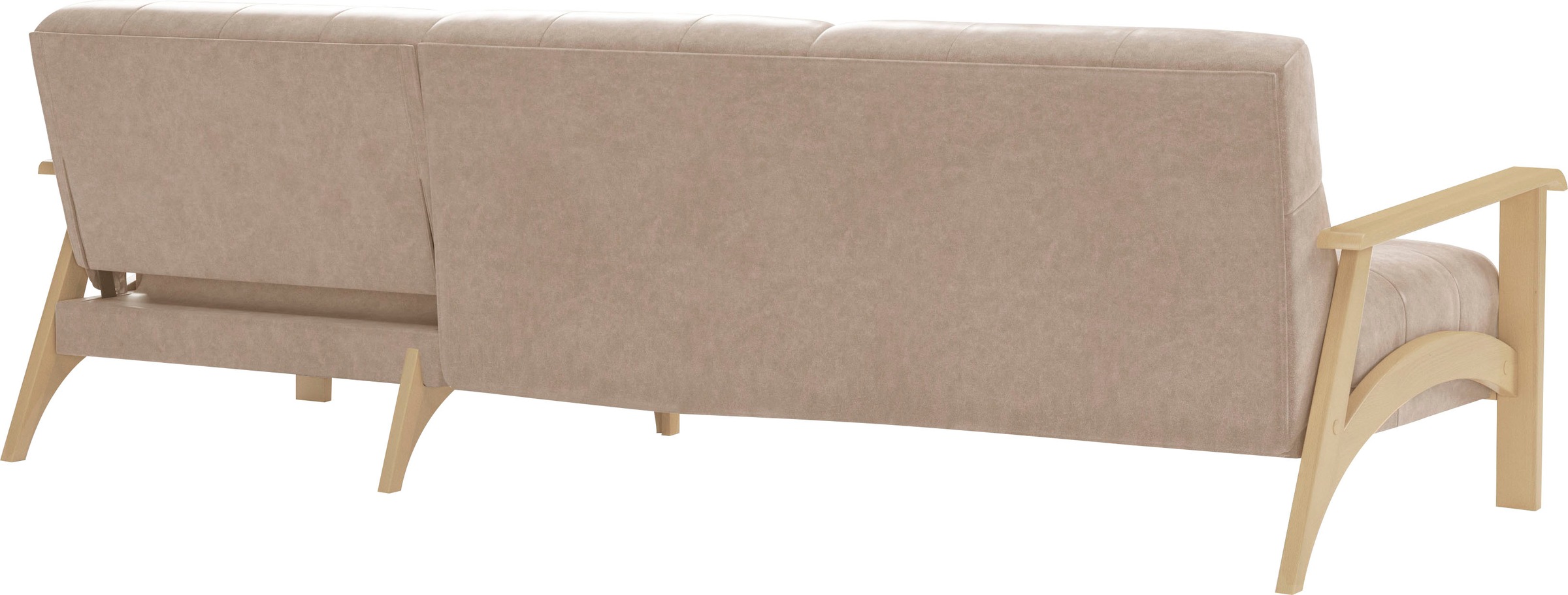 sit&more Ecksofa »Billund L-Form«, Armlehnen aus Buchenholz in natur, verschiedene Bezüge und Farben