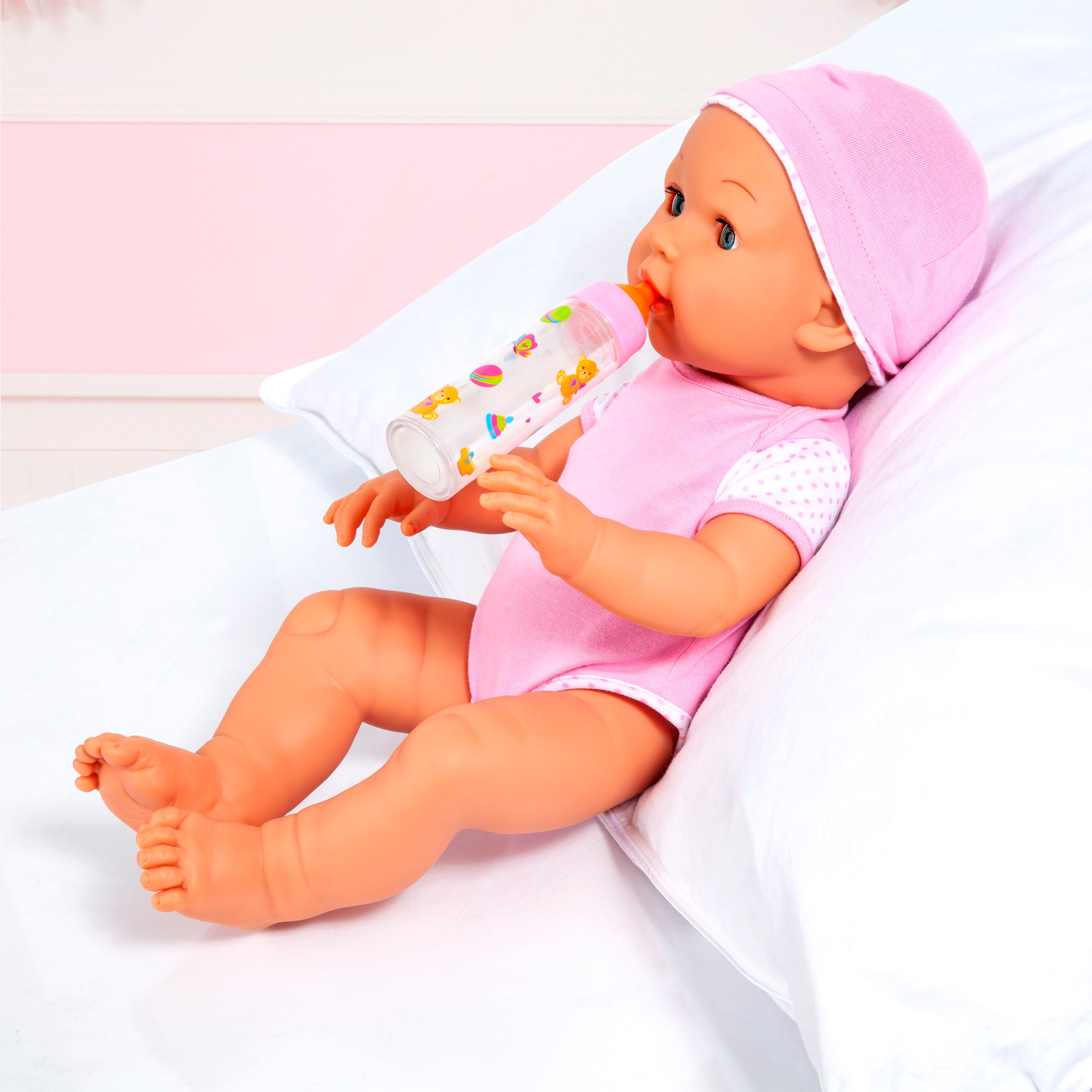 Bayer Puppen Accessoires-Set »Puppen-Fläschchen Milch und Orange«, (Set, 2 tlg.), leeren und füllen sich wie von Zauberhand