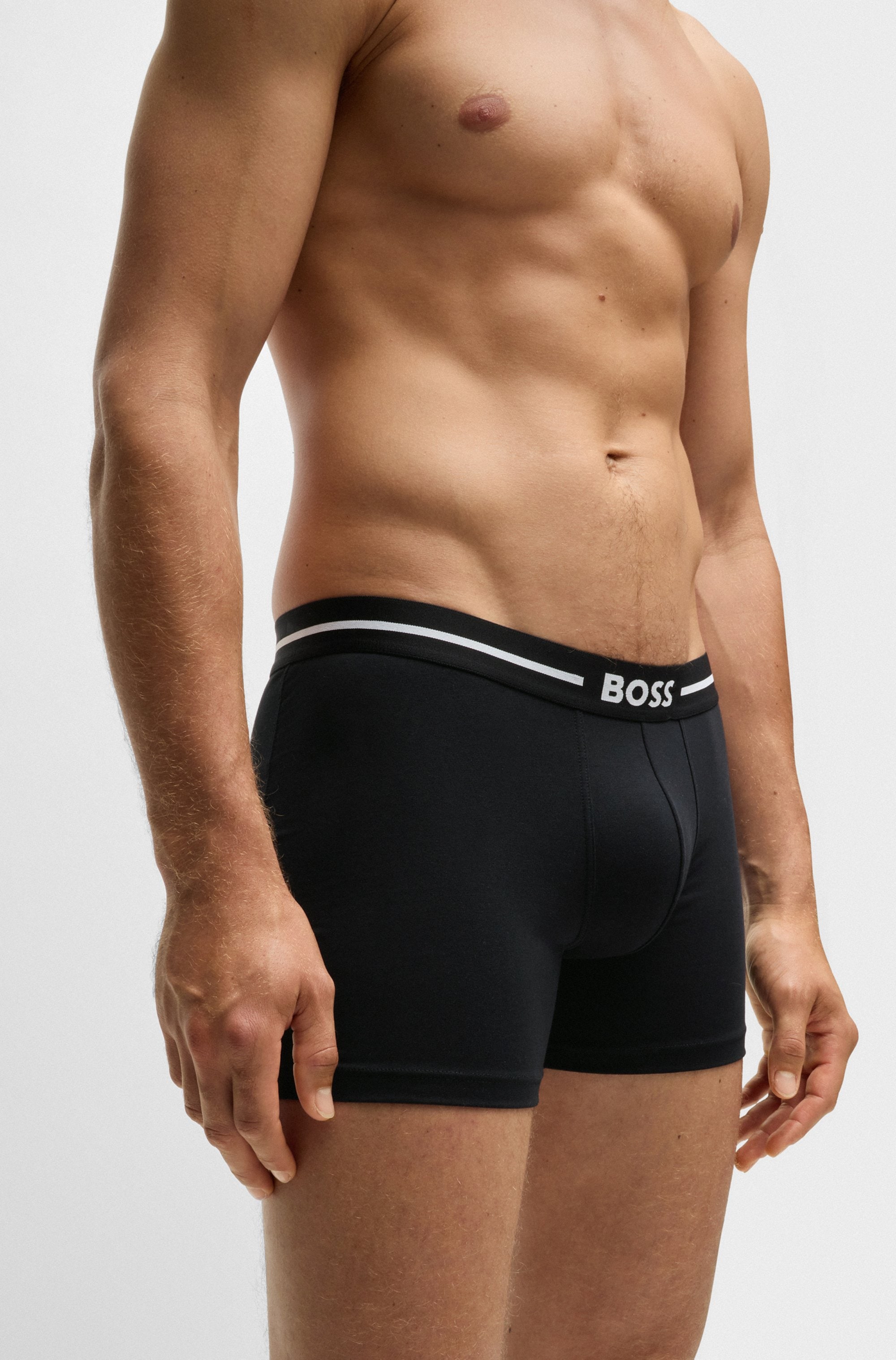 BOSS Boxershorts »BoxerBr 3P Bold«, (3 St.), mit Boss Logo-Elastikbund