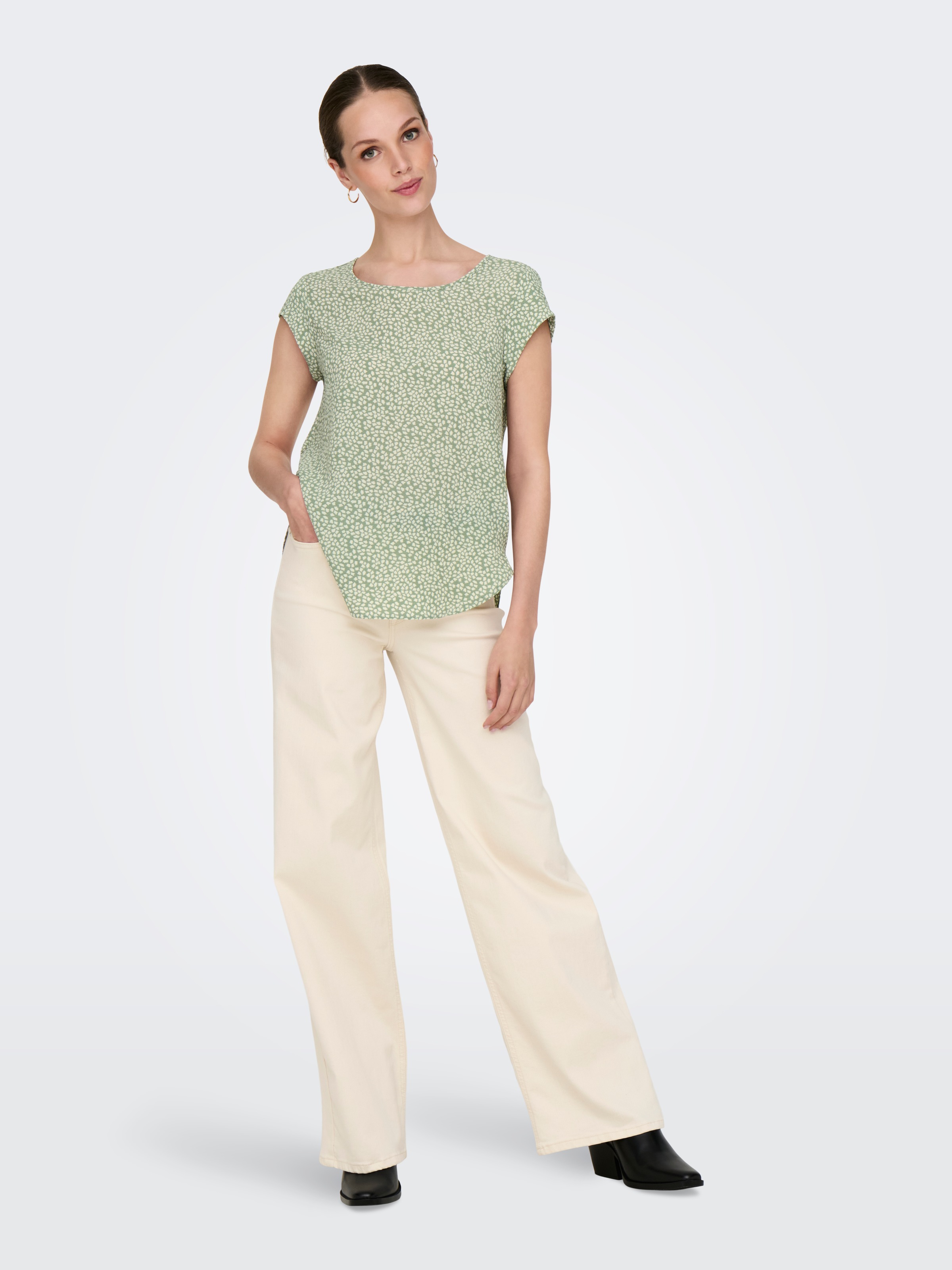 ONLY Shirtbluse »ONLVIC S/S AOP TOP NOOS PTM«, mit Allover Druck
