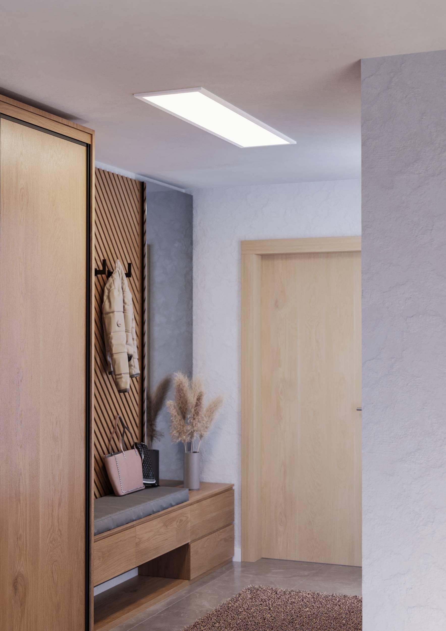 EGLO Rasterleuchte »Salobrena 1 Einbauleuchte, Deckenlampe, Aluminium, Kunststoff, Lampe« LED-Modul 1 Stk. Neutralweiß Rasterleuchte - L120 x B30 x H1,1 cm - weiß - 33W inkl.