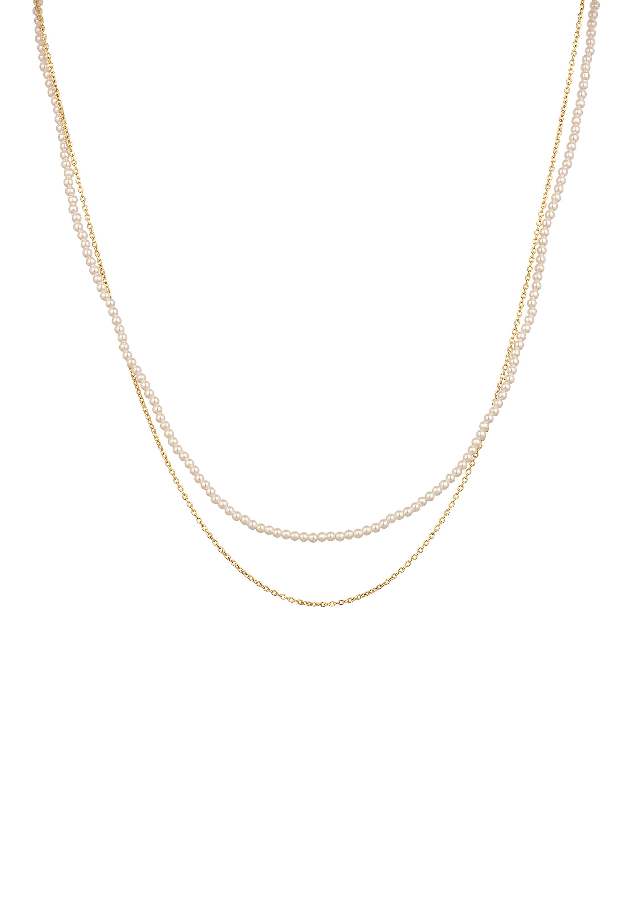 Elli Ketten-Set »Halskette Set Muschelkernperle Weiß 925 Sterling Silber vergoldet«