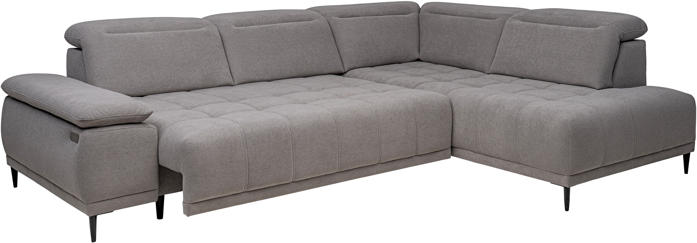 WERK2 Ecksofa »Focus-L, elektrisch erweiterbare Sitztiefe um ca. 30 cm, L-Form« Komfort nach Maß: Ausziehbare Sitztiefe, verstellbare Kopfteile & Füße