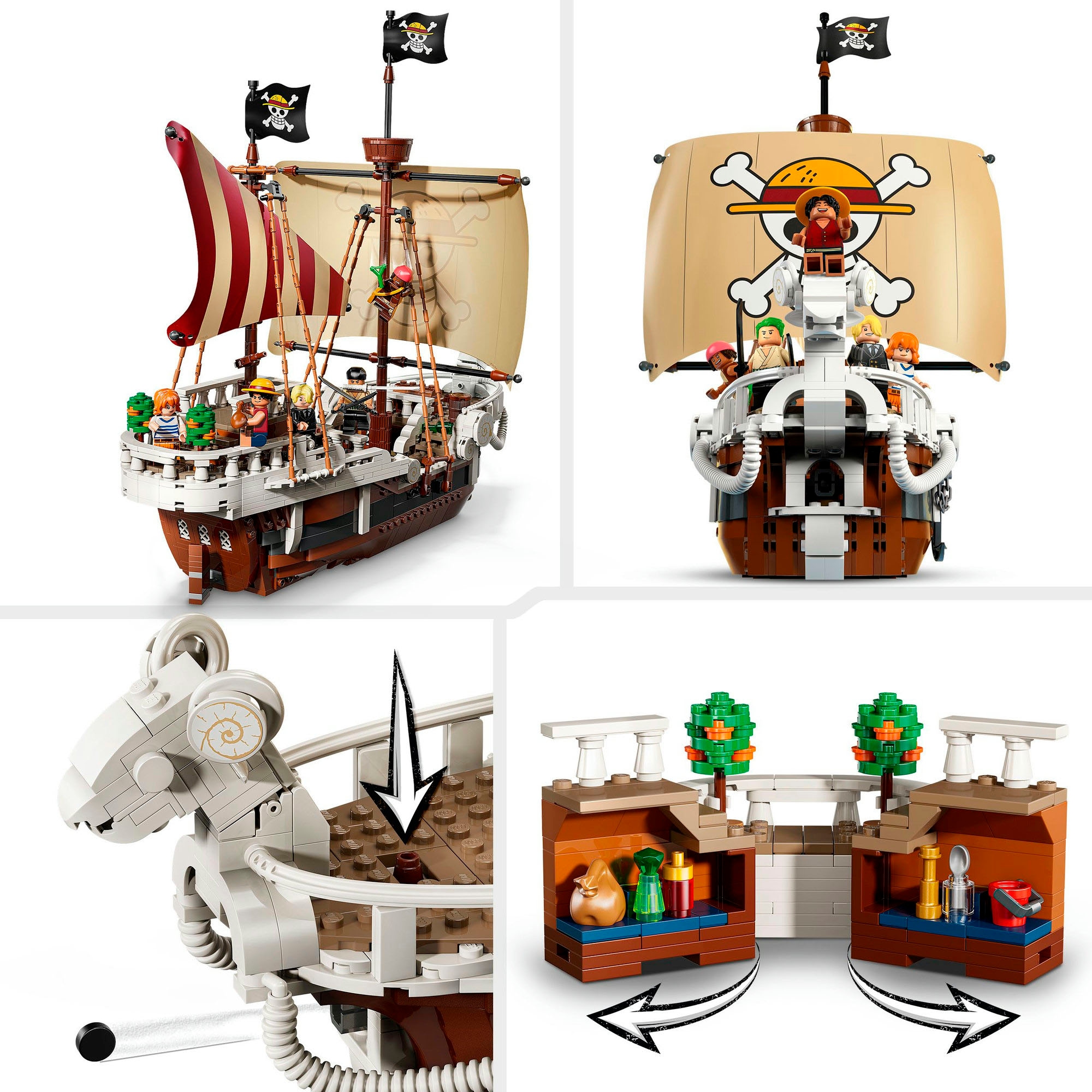 LEGO® Konstruktionsspielsteine »Das Piratenschiff Flying Lamb (75639), LEGO One Piece«, (1376 St.), Made in Europe