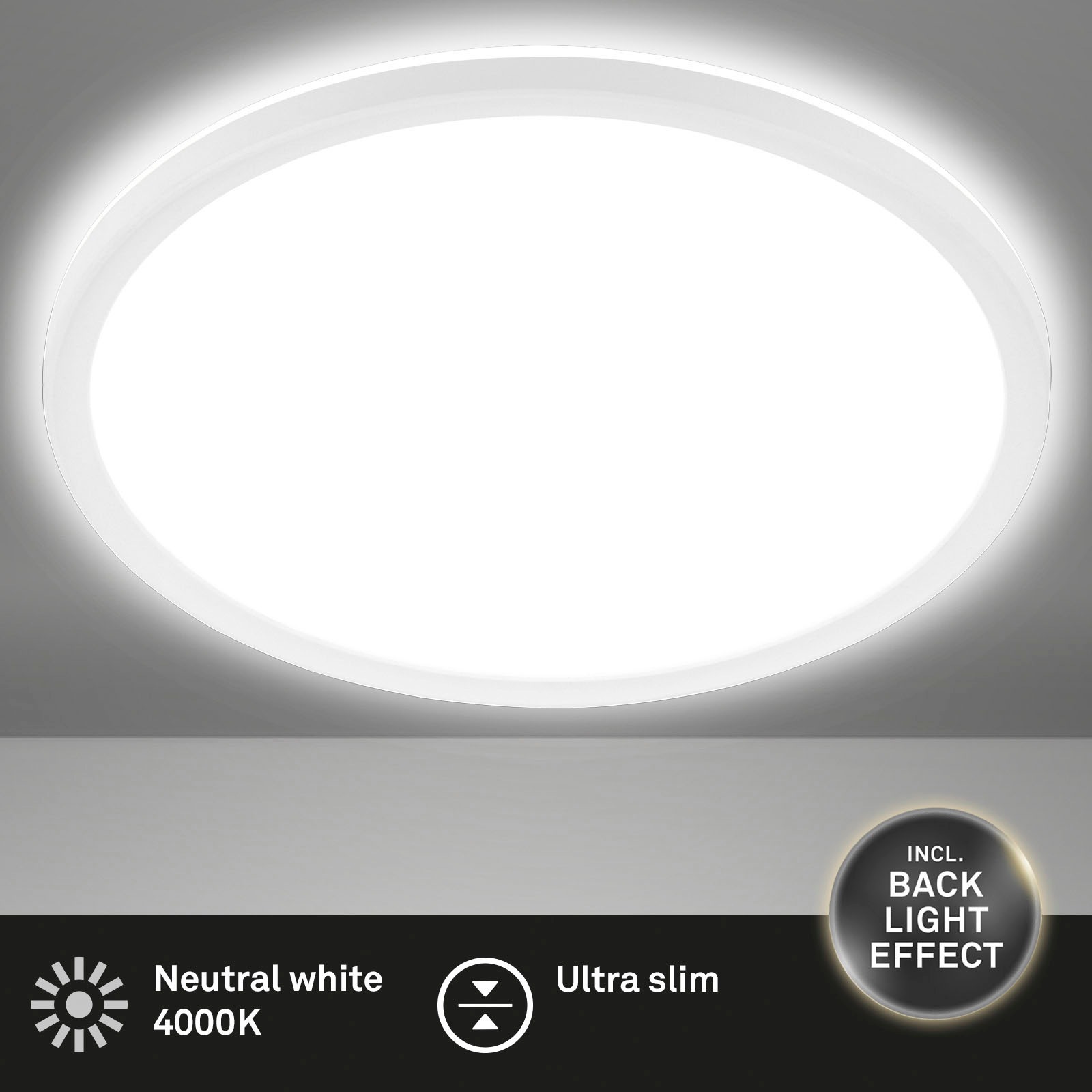 Briloner Leuchten LED Deckenleuchte »7157416 SLIM«, Leuchtmittel LED-Board | LED fest integriert, Deckenlampe, 42x2,9cm, Weiß, 22W, Wohnzimmer, Schlafzimmer, Küche