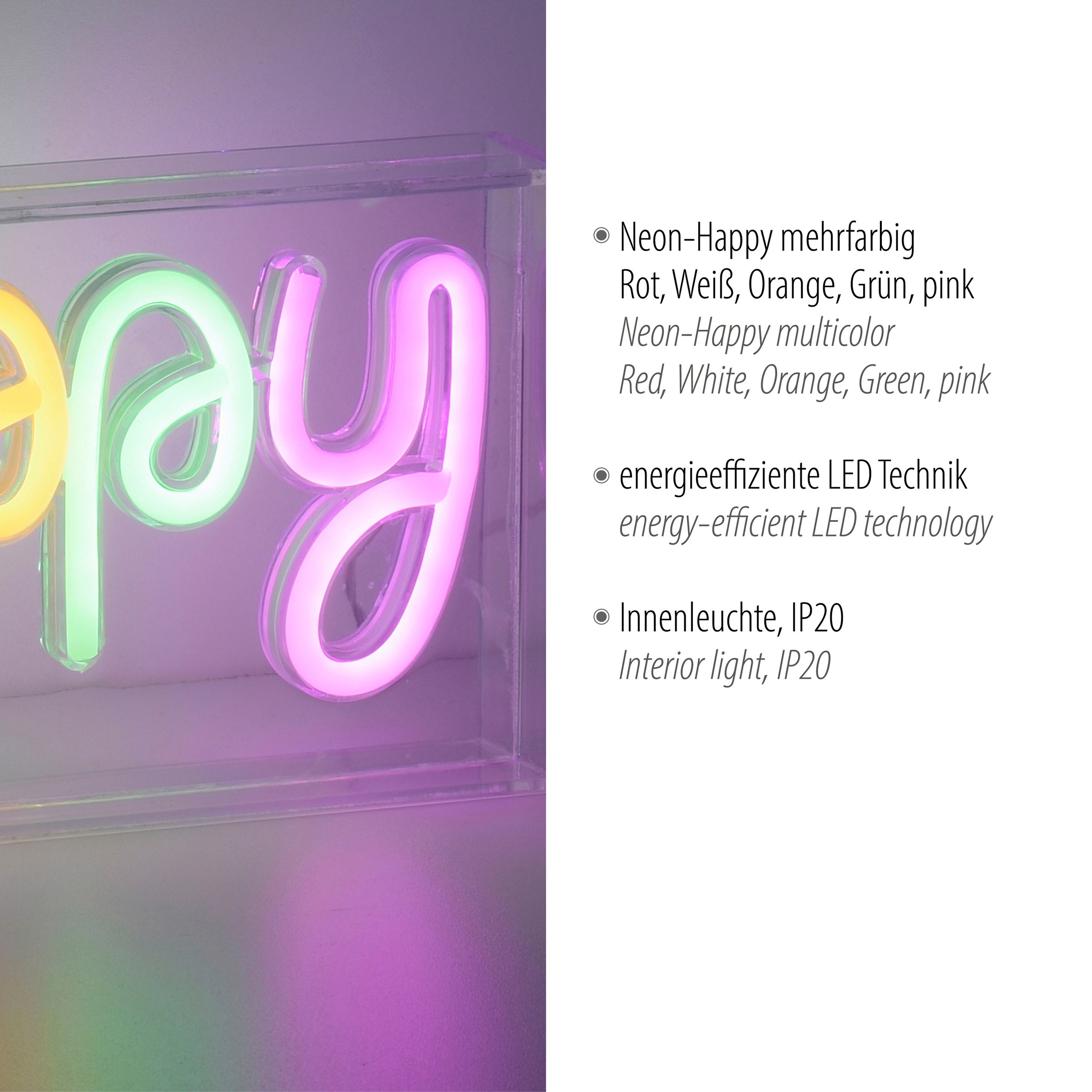 1 Jahren XXL Wandleuchte Direkt »NEON-HAPPY«, | Leuchten flammig-flammig kaufen LED mit 3 Garantie online