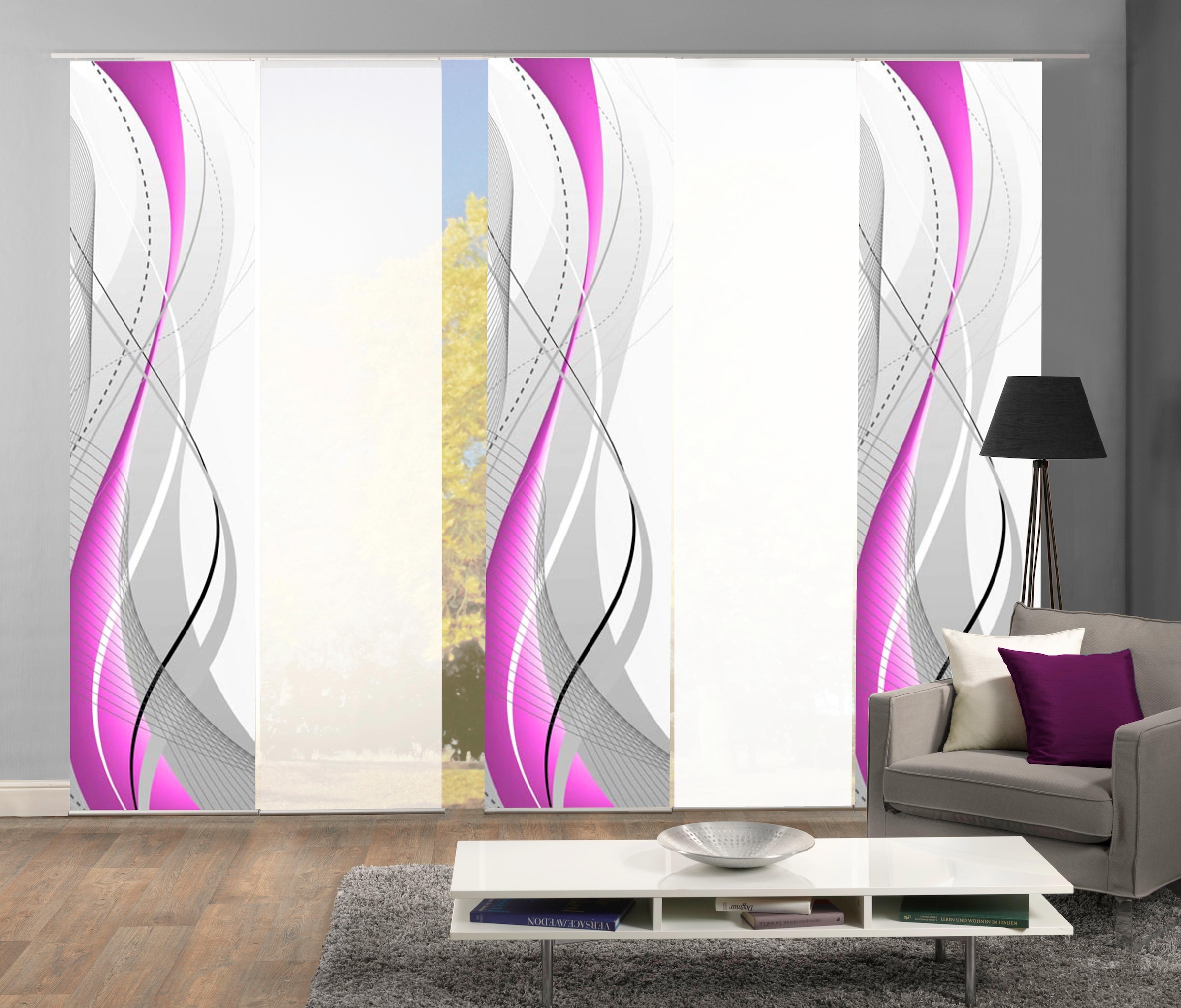 HOME WOHNIDEEN Schiebegardine »WUXi«, (5 St.), HxB: 245x60, inkl. Befestigungszubehör kaufen