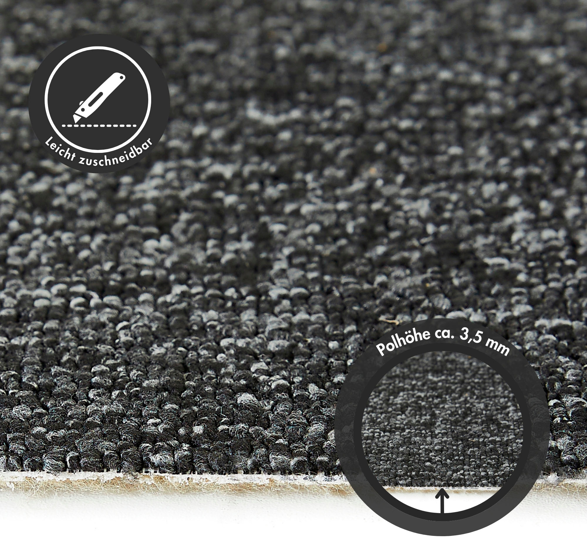 Andiamo Teppichboden »Bruce, Schlinge«, rechteckig, 4 mm Höhe, meliert. Breite 400 cm, Wohnzimmer, strapazierfähig & robust