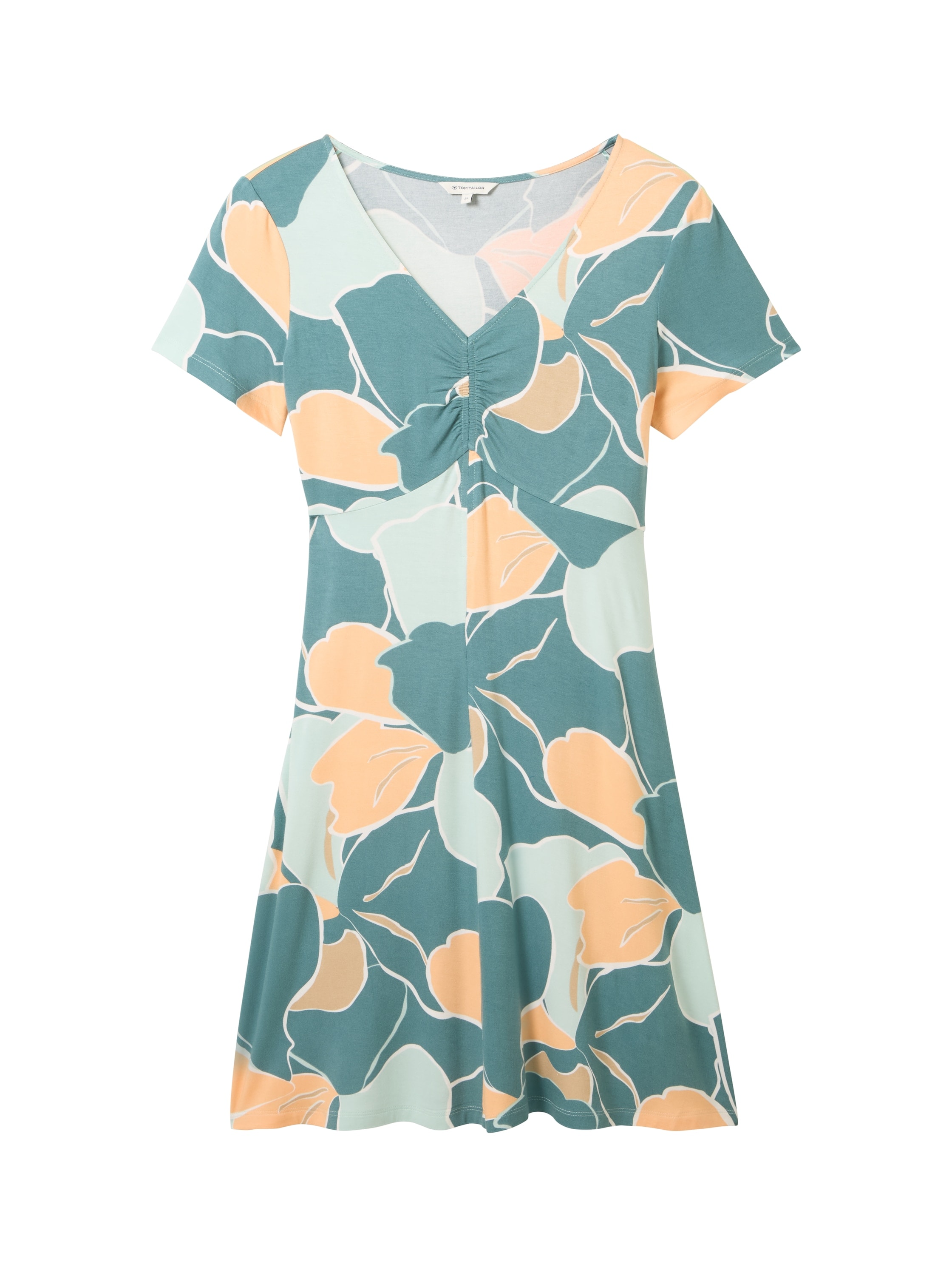 TOM TAILOR Minikleid, mit Allover-Print und V-Ausschnitt