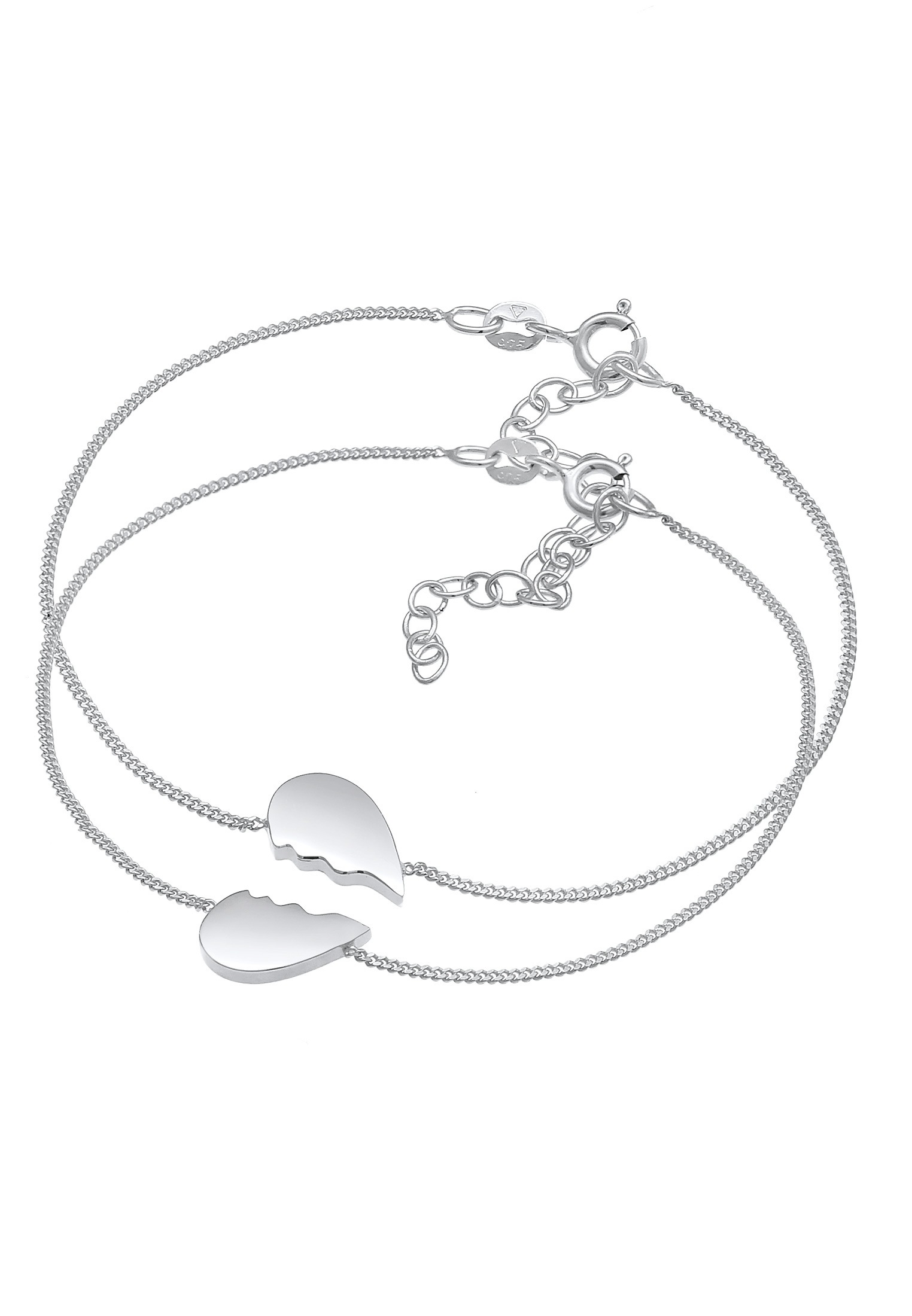 Elli Armketten Set »Armband Herz geteilt Friends Love 2er Set 925 Silber«