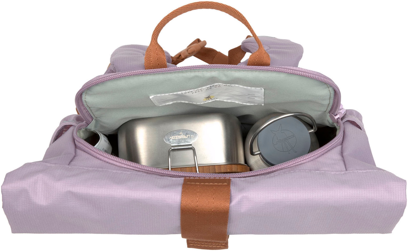 LÄSSIG Kinderrucksack »Little Gang, Mini Rolltop Backpack, lilac«, Reflektoren, aus recycelten PET-Flaschen