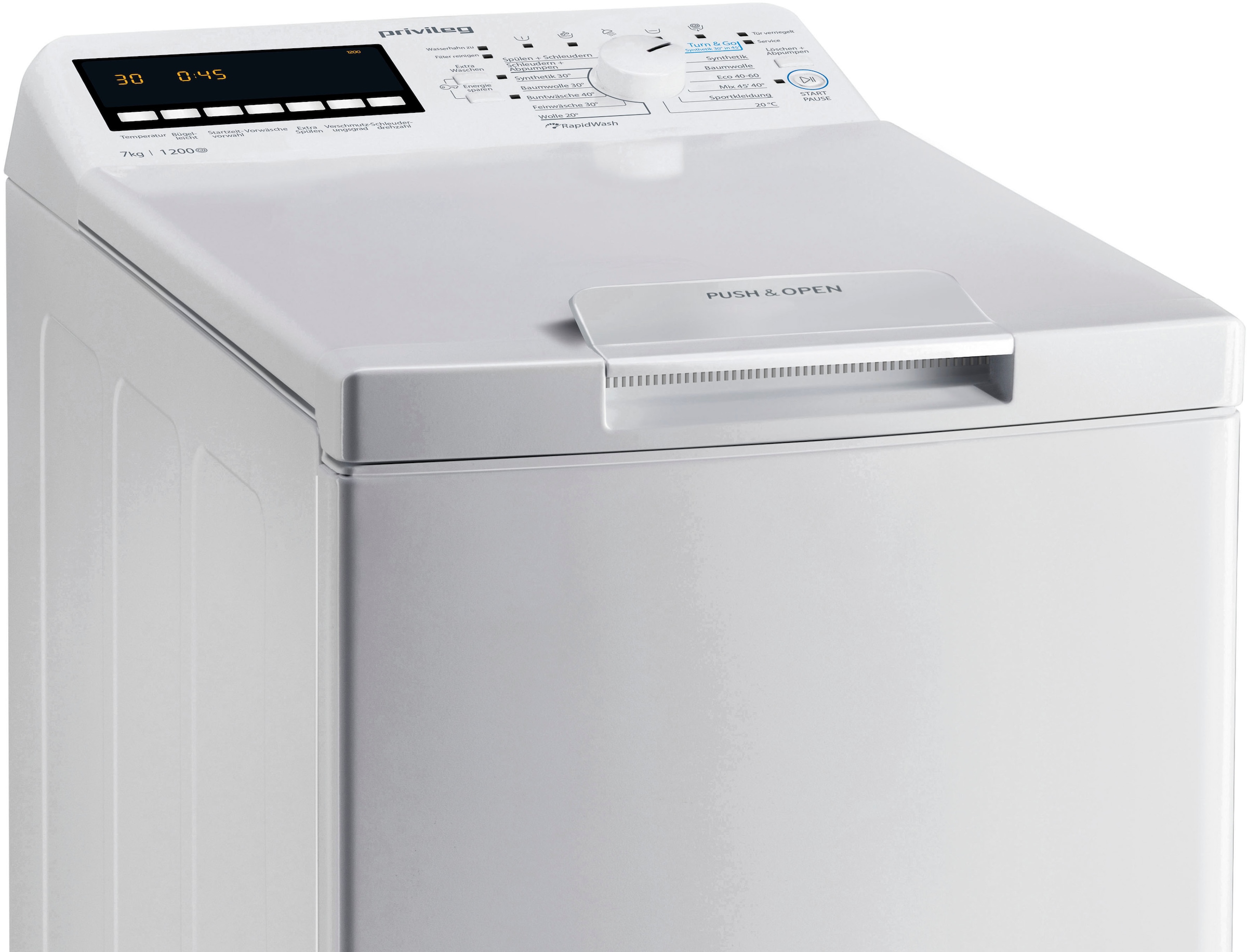Privileg Waschmaschine Toplader »PWT E71253P N (DE)«, PWT E71253P N (DE), 7  kg, 1200 U/min mit 3 Jahren XXL Garantie