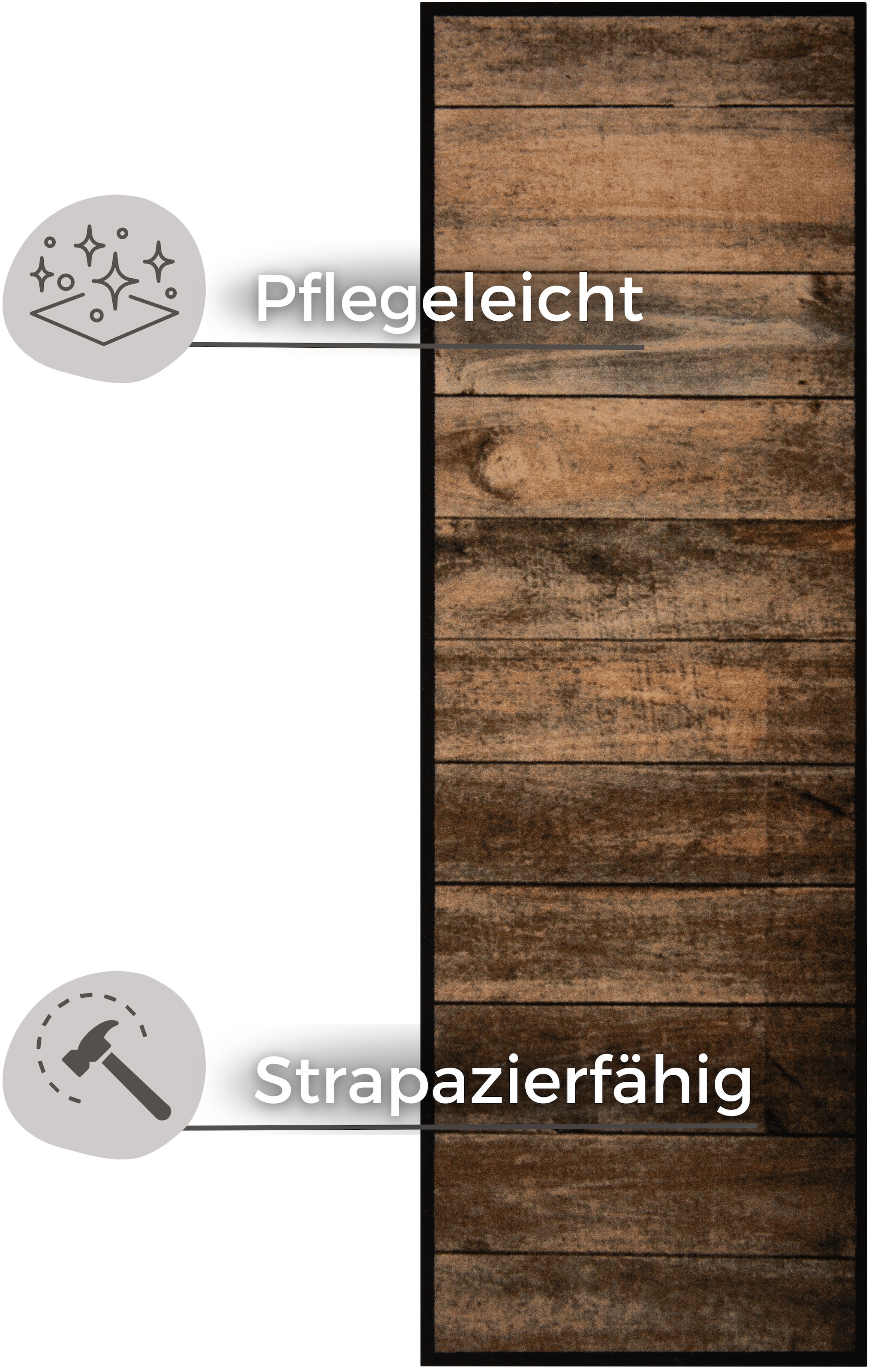 HANSE Home Küchenläufer »Wood«, rechteckig, 5 mm Höhe, Läufer, Rutschfest, Küchenteppich, Küche, Teppich, Pflegeleicht, Flur