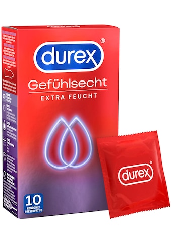 durex Kondome »Gefühlsecht Extra Feucht«, (Packung, 10 St.), mit extra... kaufen