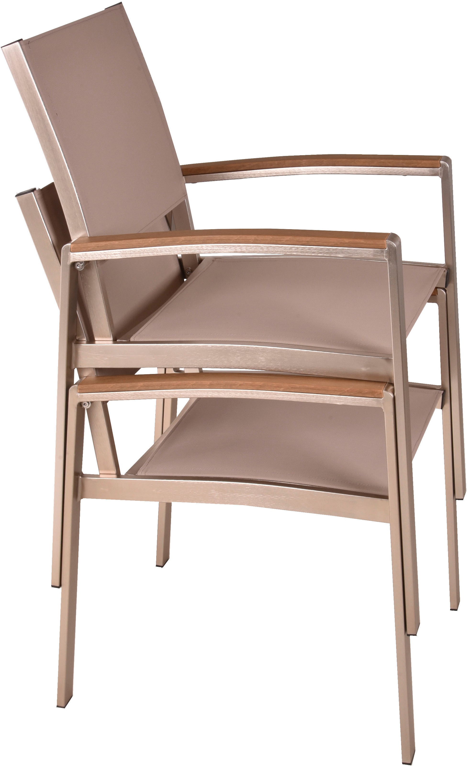 Garden Pleasure Garten-Essgruppe »FLORENCE«, (7 tlg., 1x Tisch, 6x Stapelstuhl), Stühle stapelbar, geeignet für 6 Personen