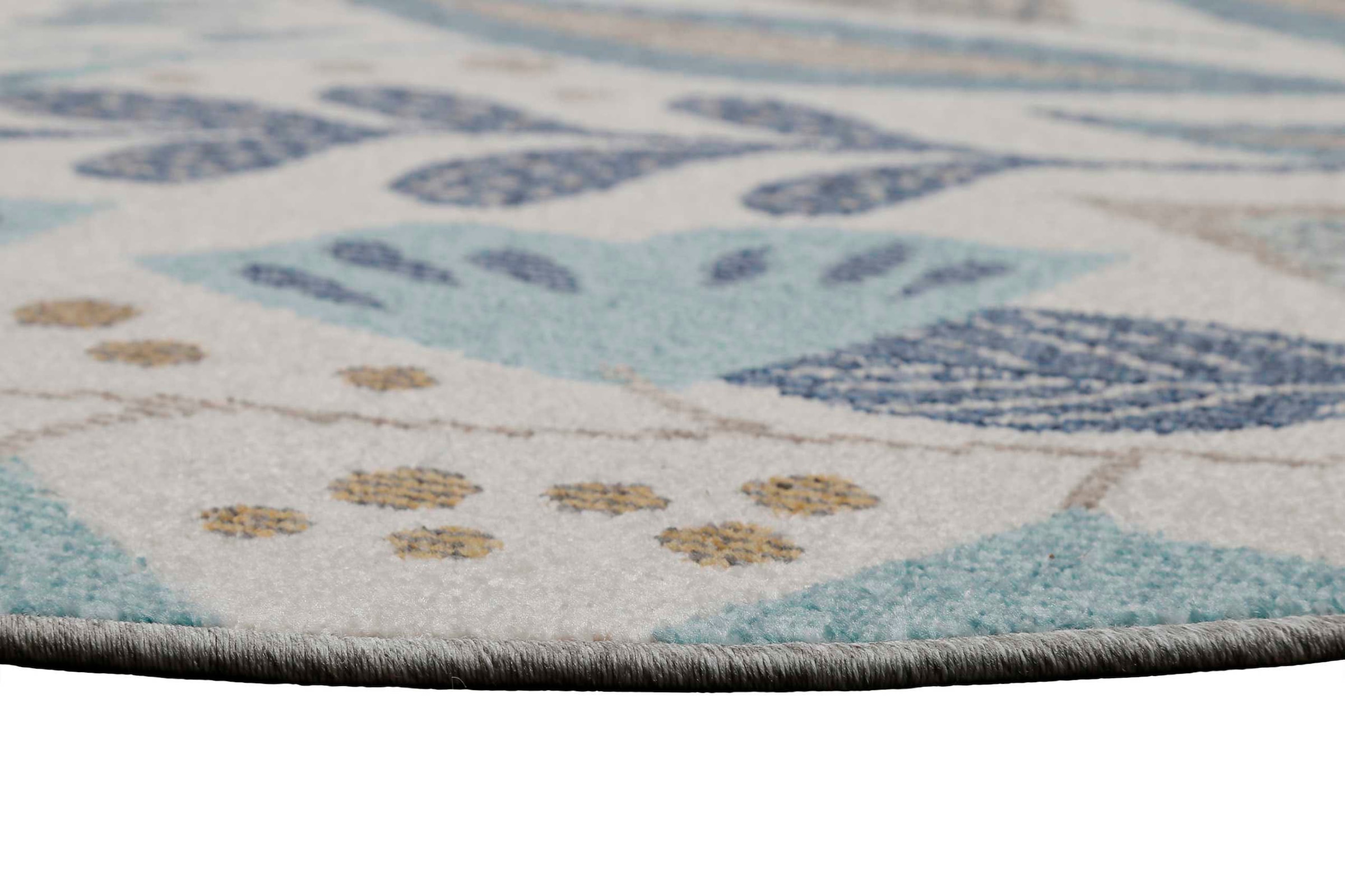 Esprit Outdoorteppich »Lilly, ESP-21082«, rund, 4 mm Höhe, wetterfest mit blumigem Muster ideal für Balkon, Terrasse, Küche, Flur
