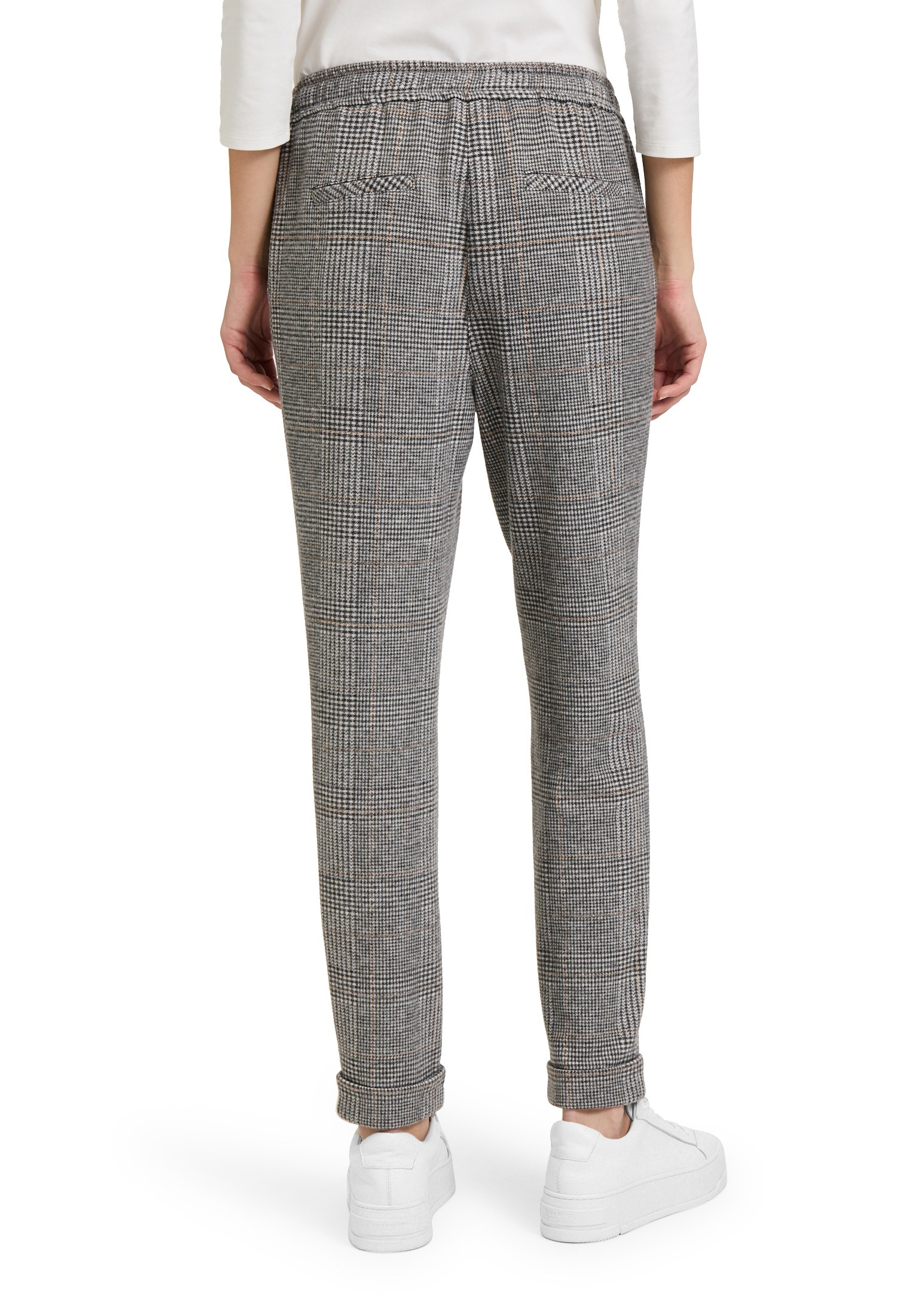 Betty&Co Stoffhose »Karo-Hose mit Bindegürtel«